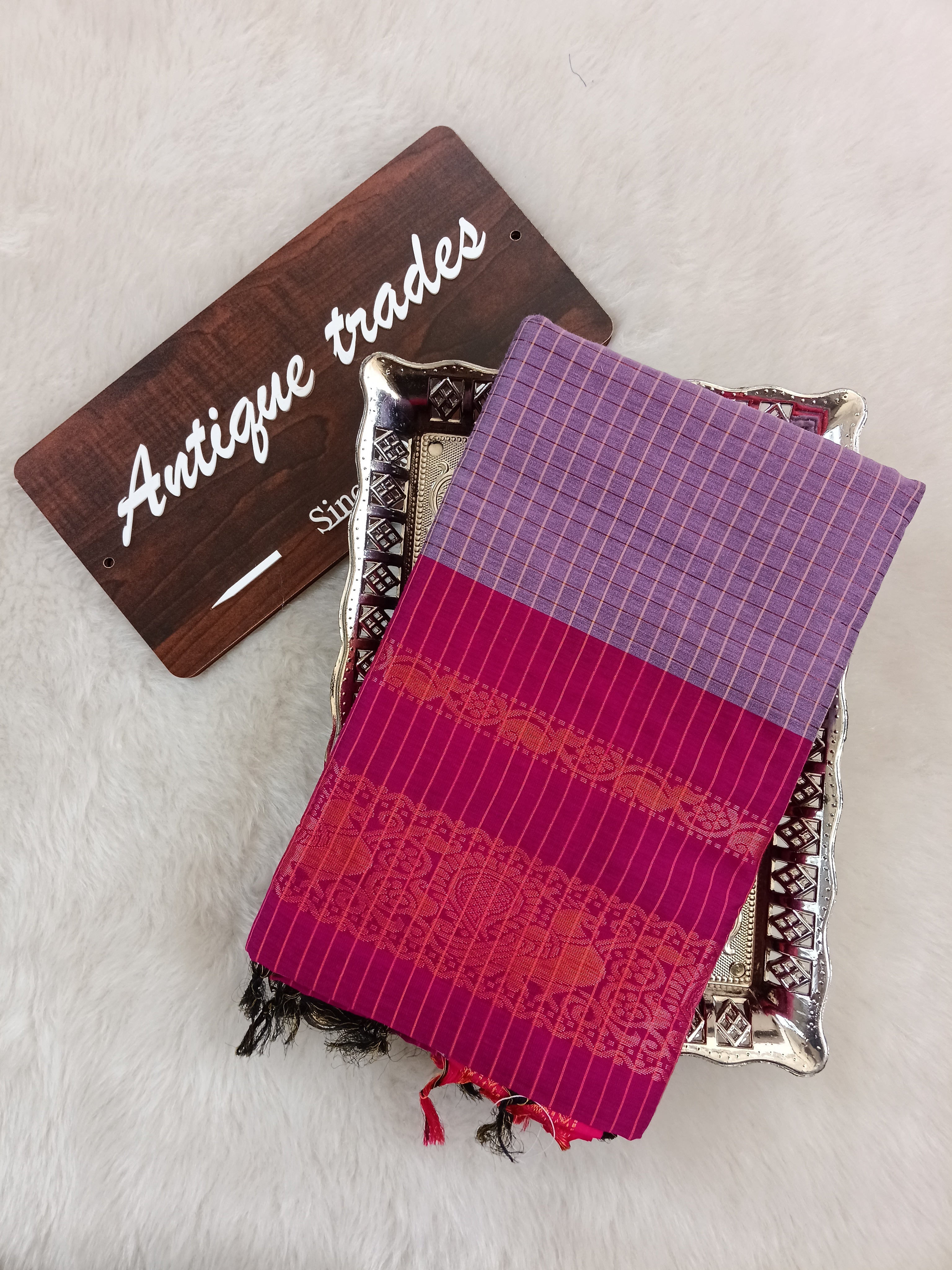 Checked kalyani silk cotton saree