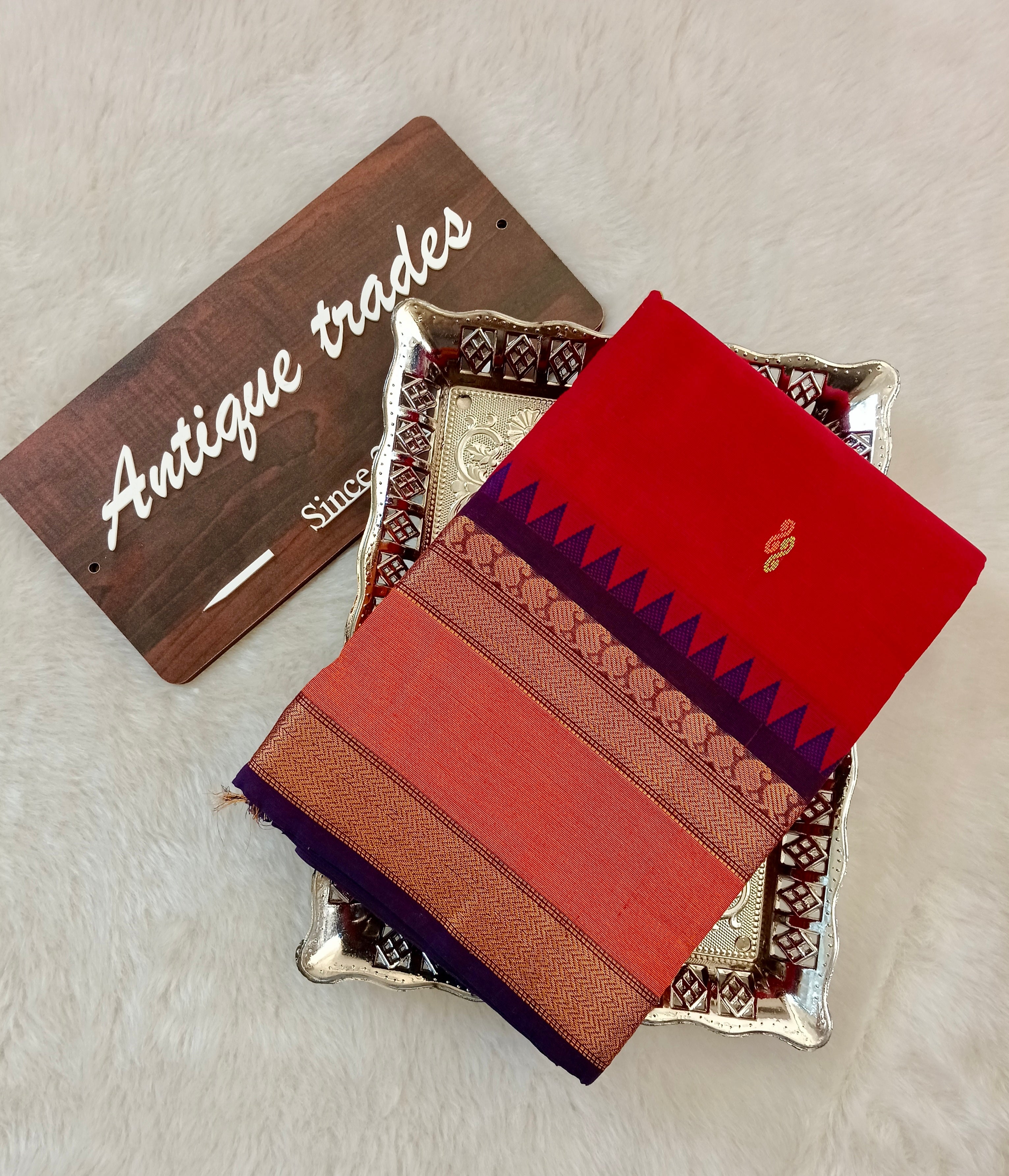 Temple border Chettinad cotton saree