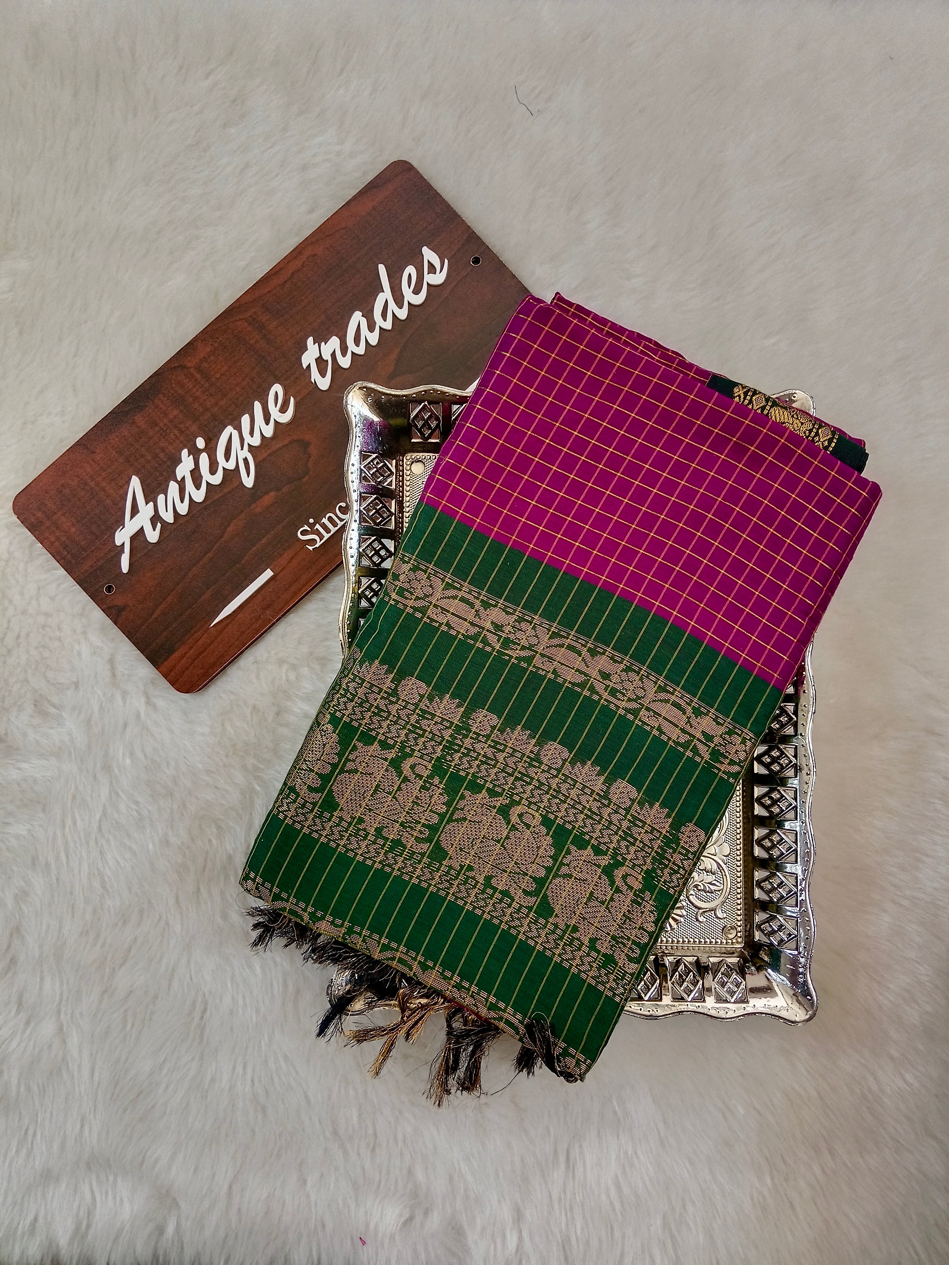 Checked kalyani silk cotton saree