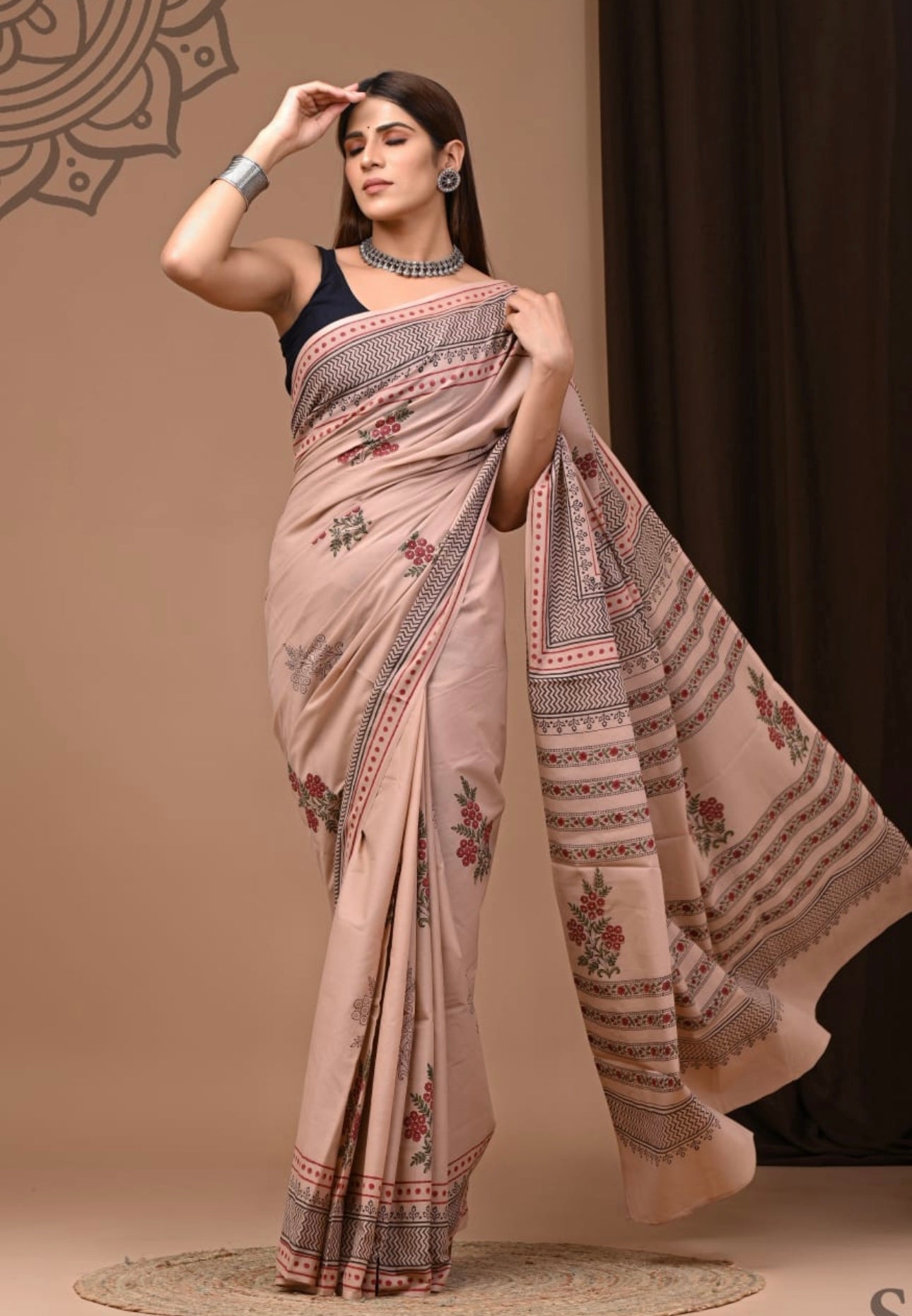 Pure mulmul cotton saree