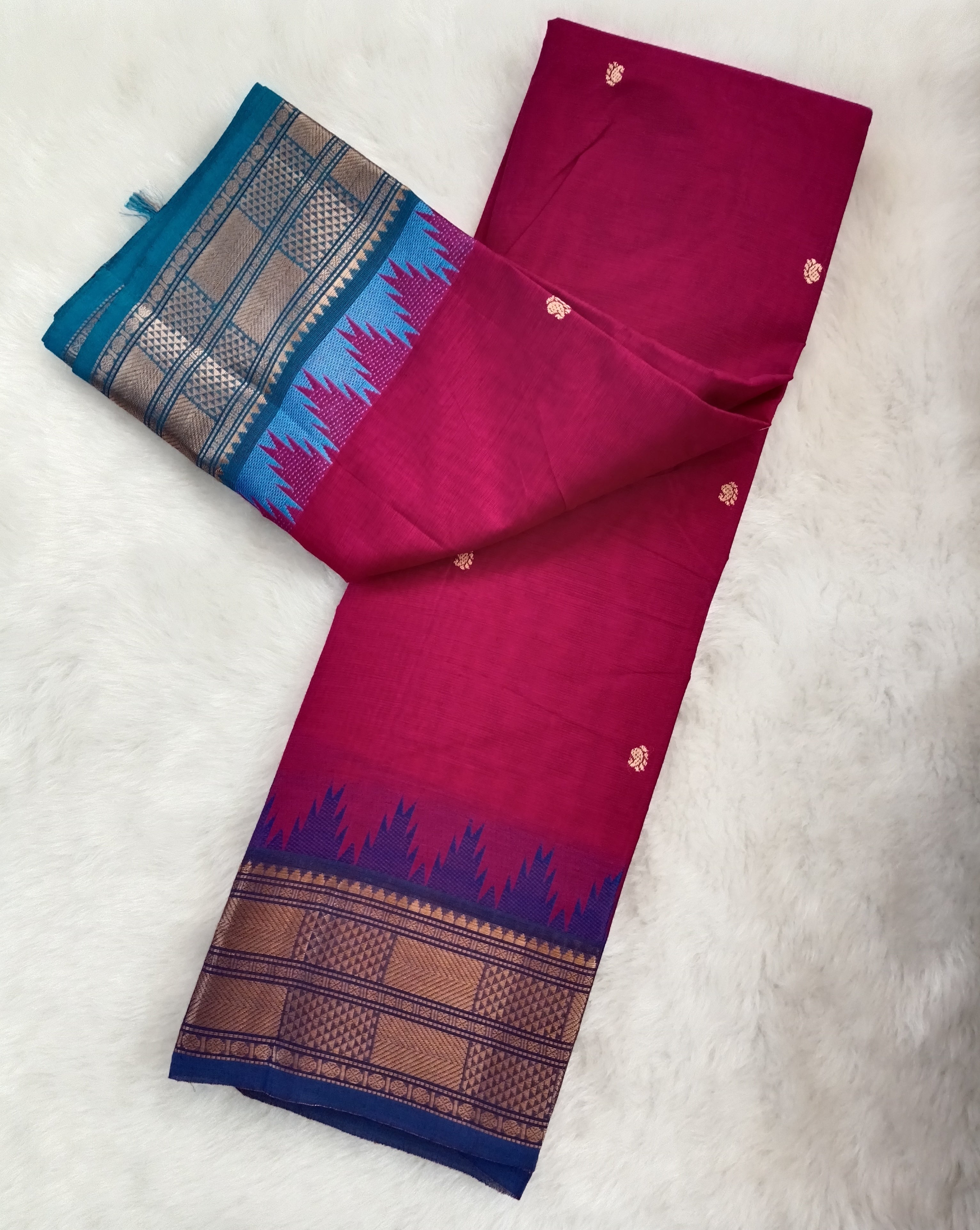 Temple Ganga Jamuna Chettinad cotton saree