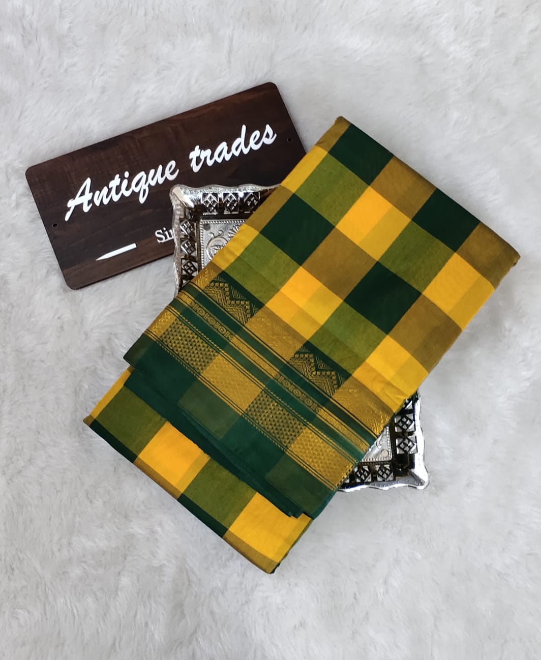 Checked ilkal silk cotton saree