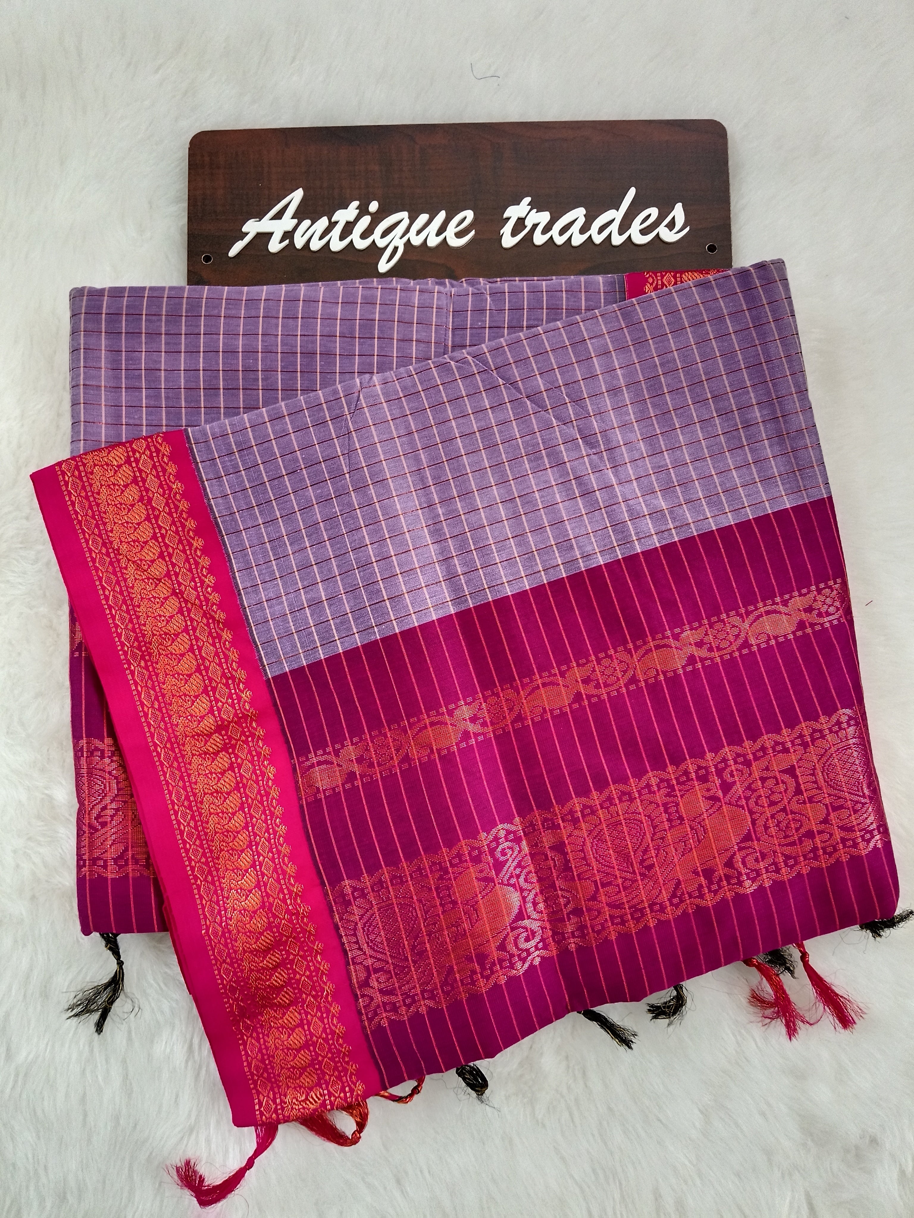 Checked kalyani silk cotton saree