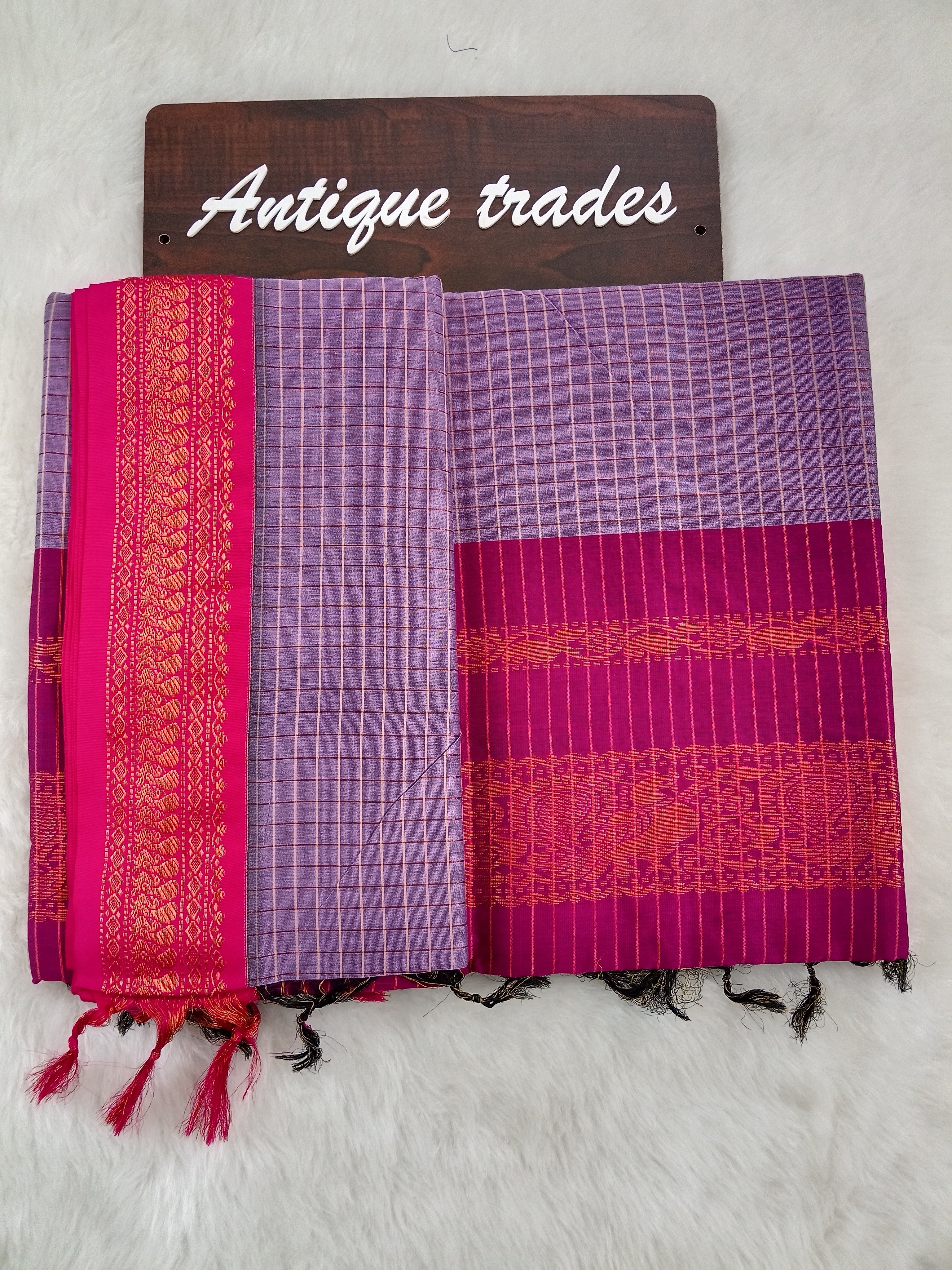 Checked kalyani silk cotton saree