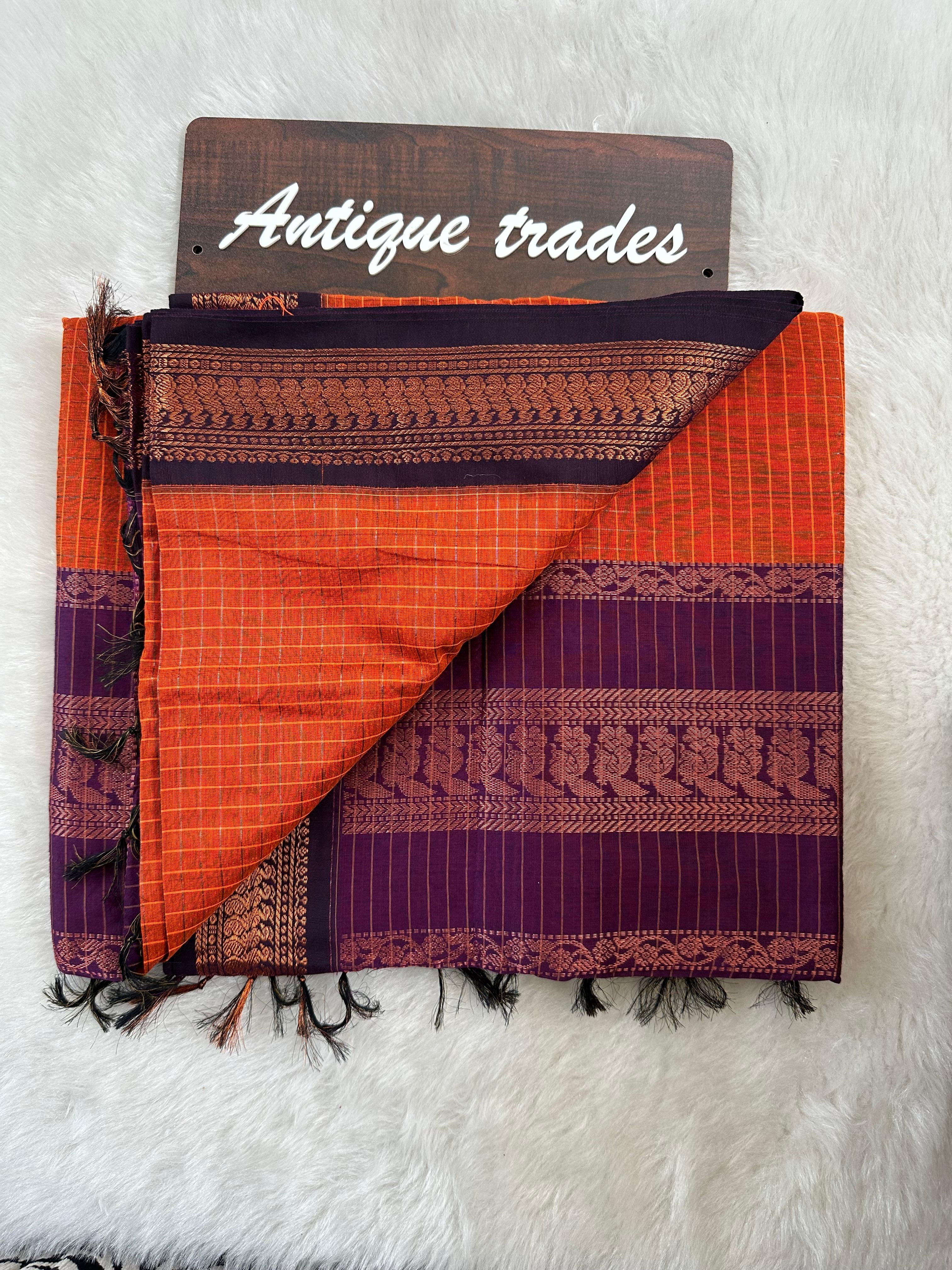 Checked kalyani silk cotton saree