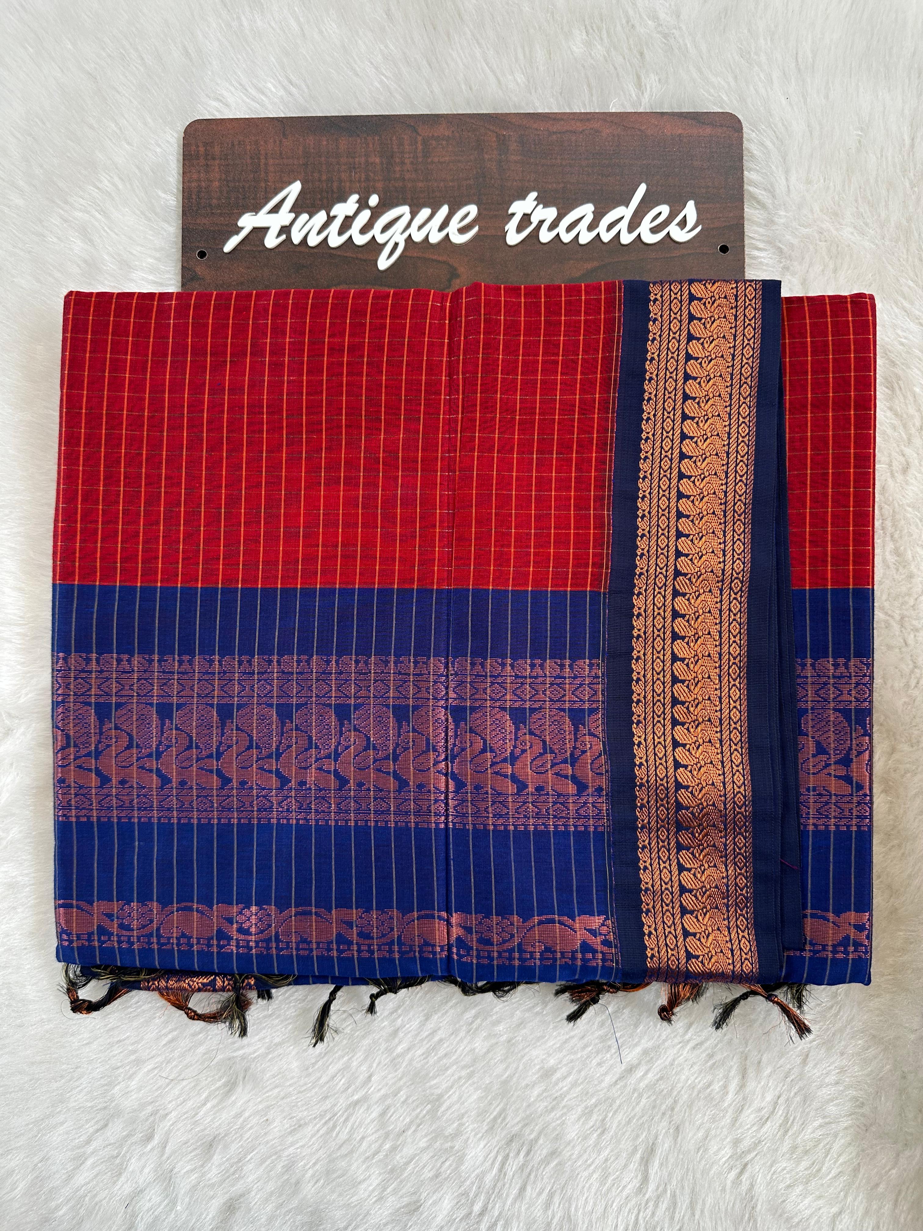 Checked kalyani silk cotton saree