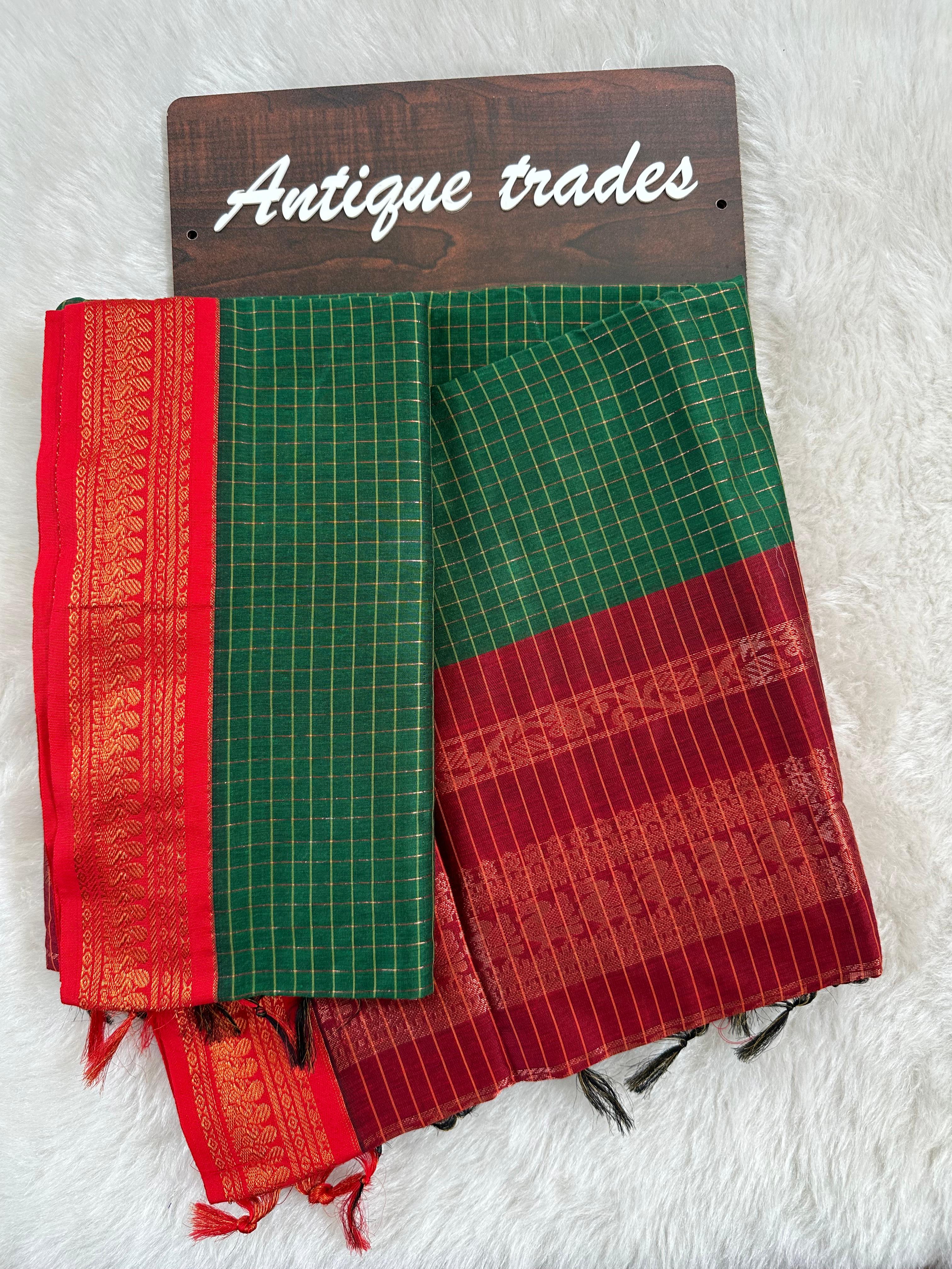 Checked kalyani silk cotton saree