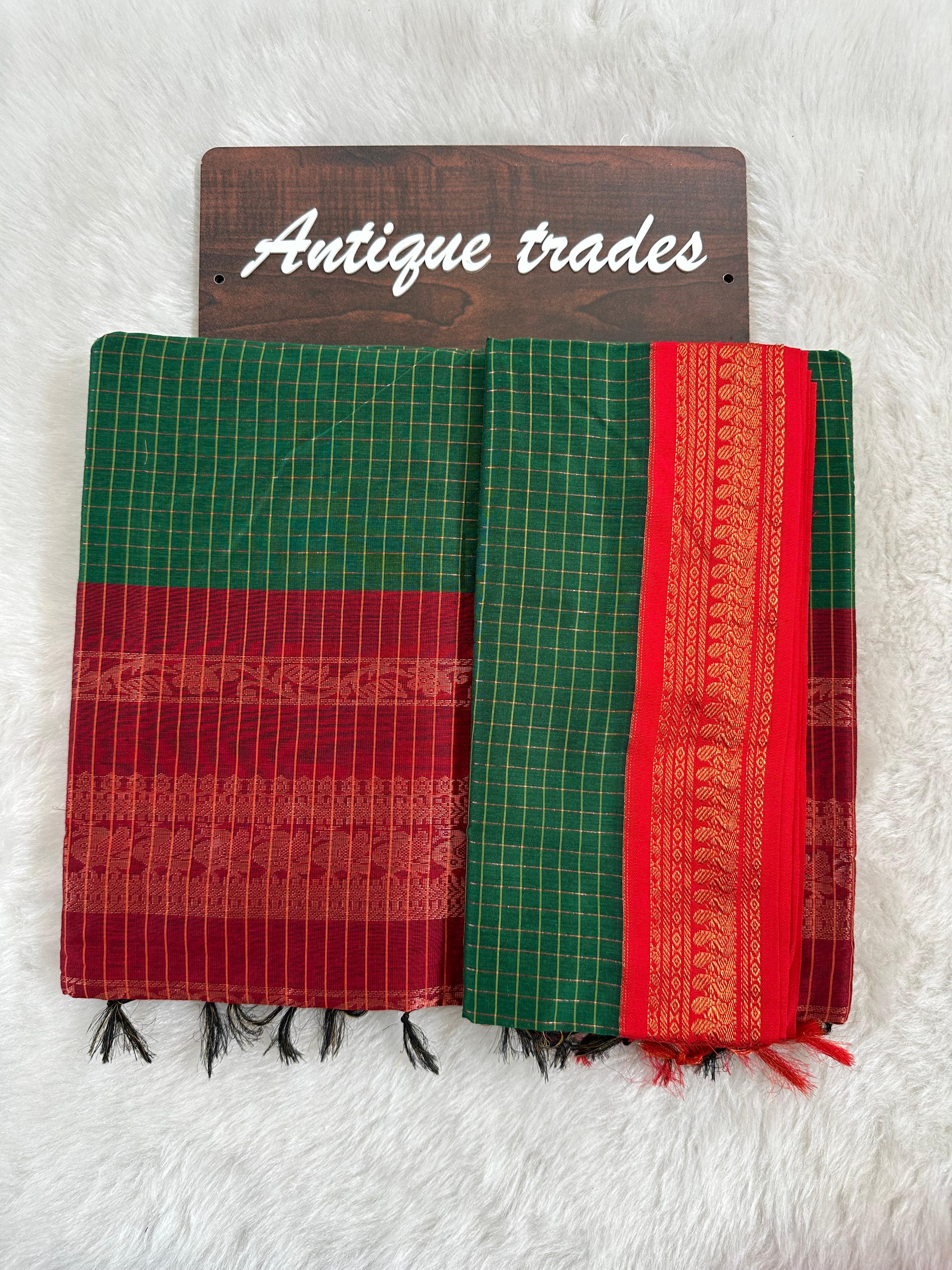 Checked kalyani silk cotton saree