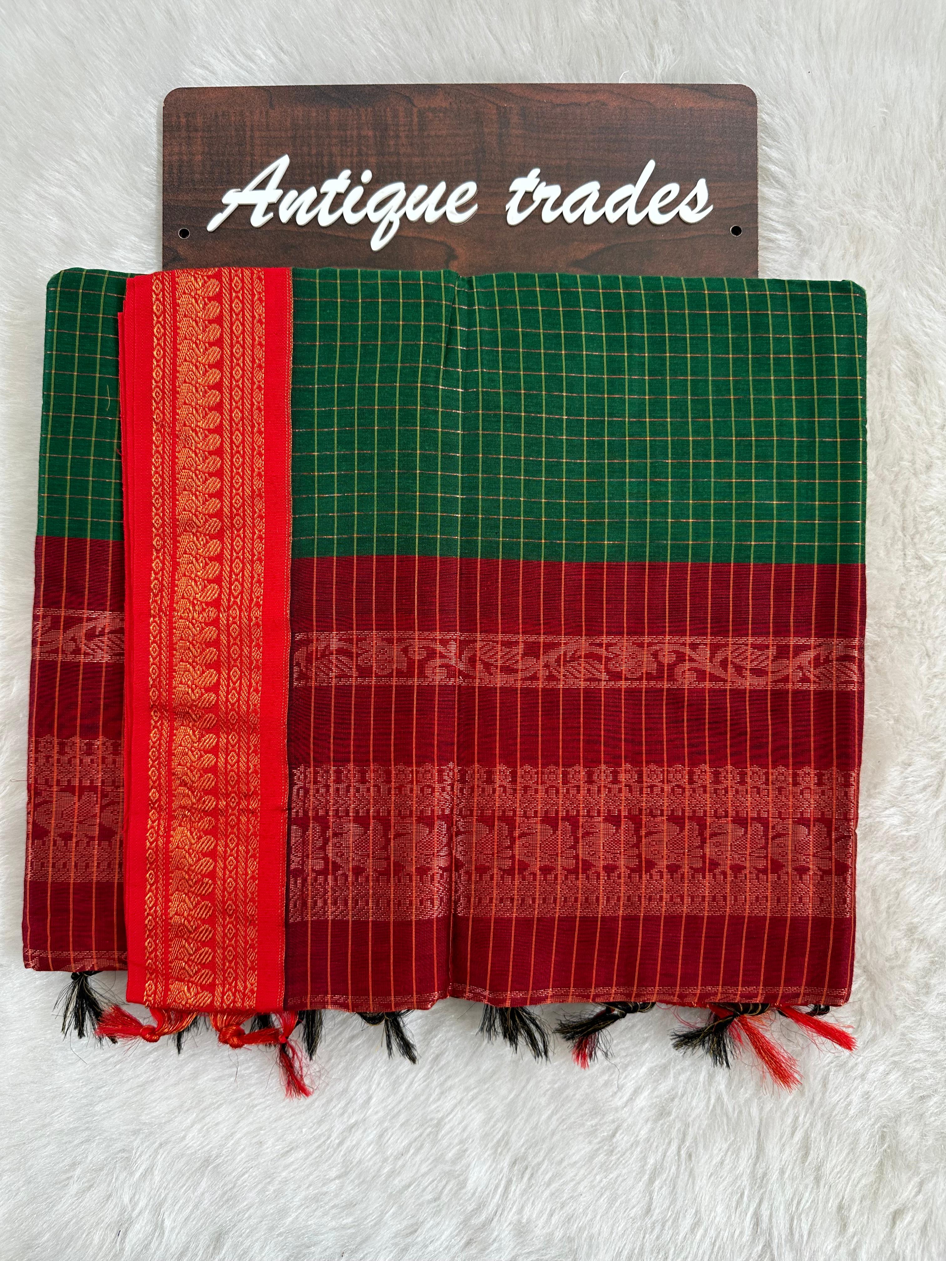 Checked kalyani silk cotton saree