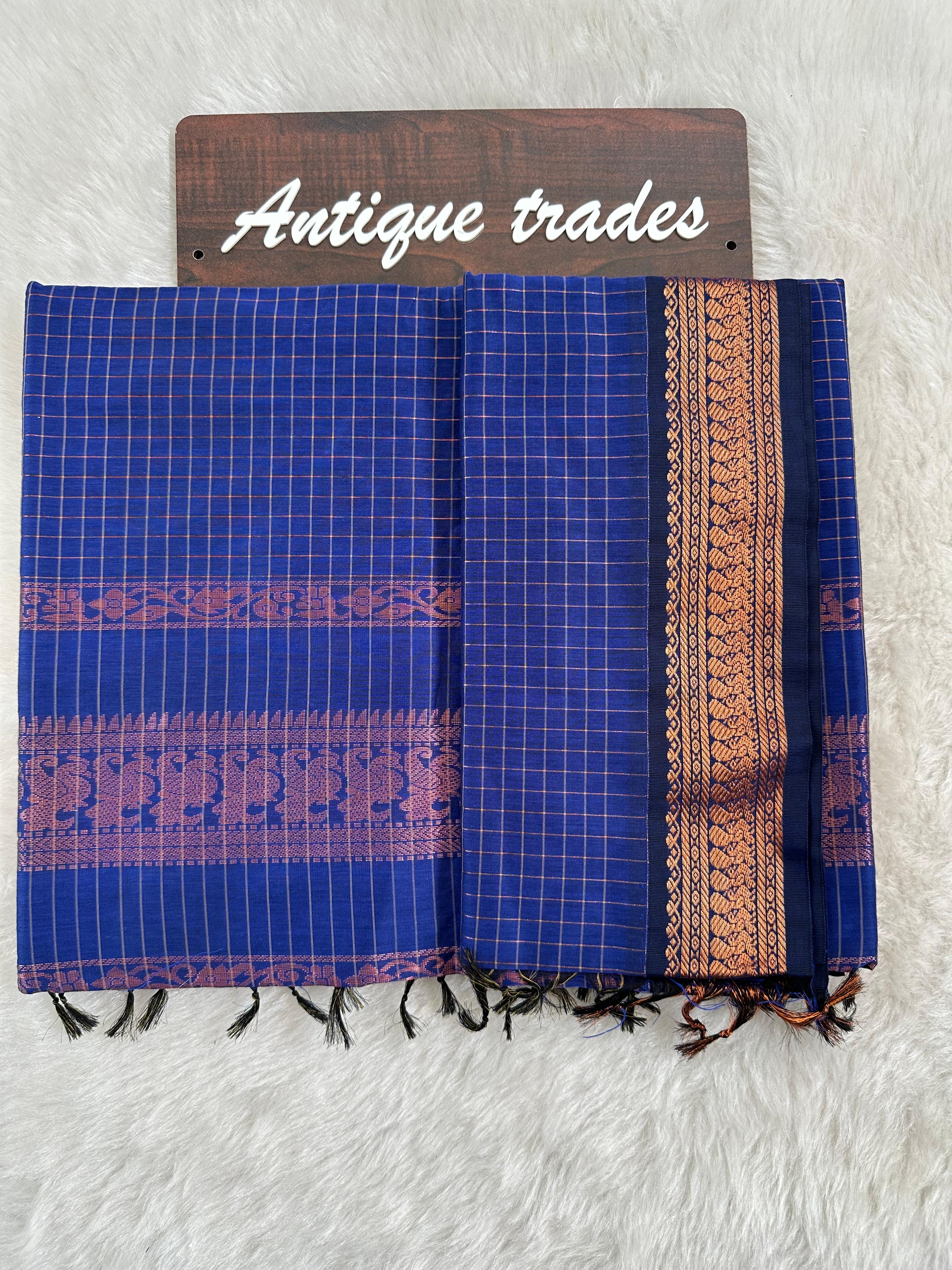 Checked kalyani silk cotton saree