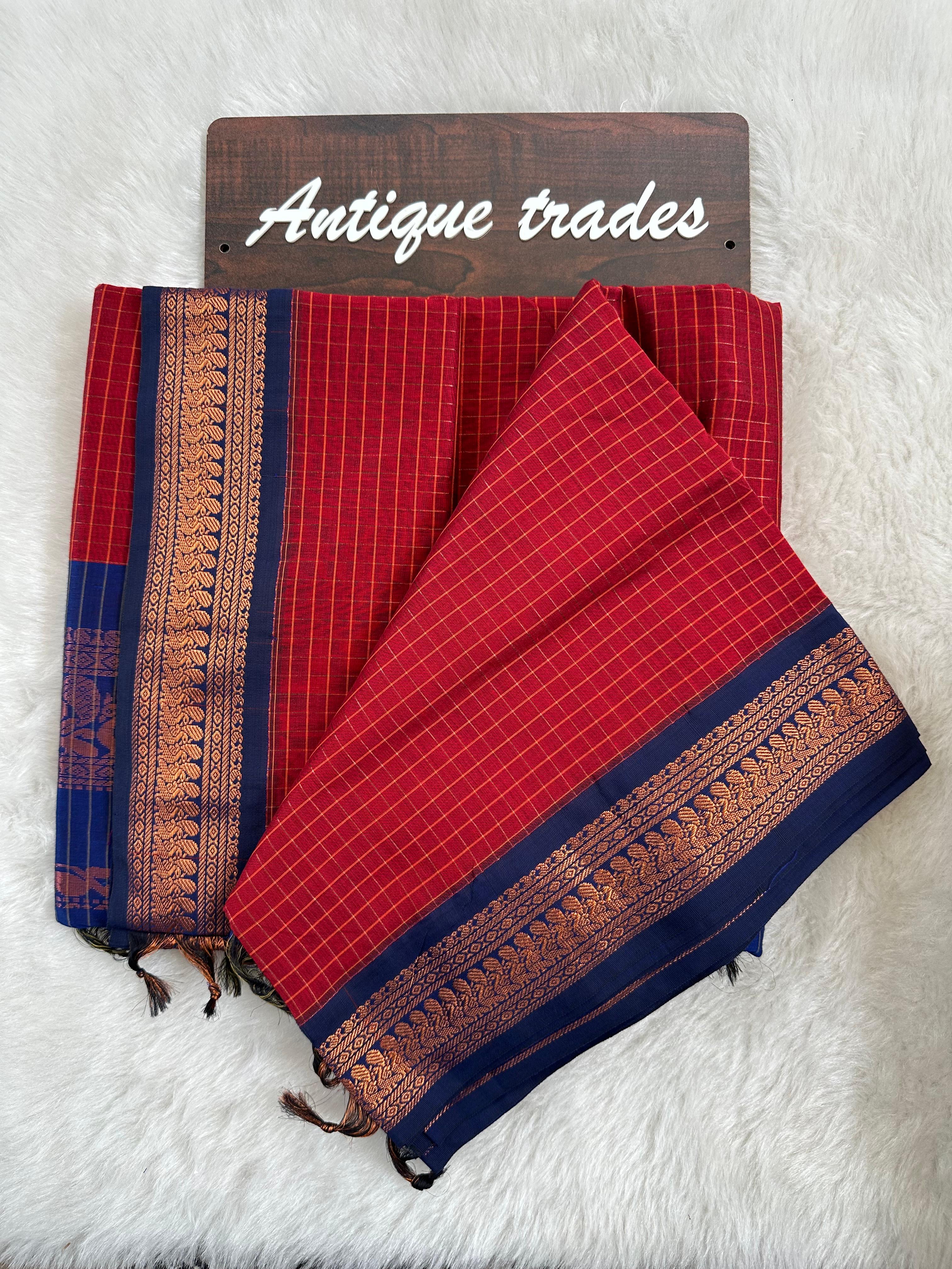 Checked kalyani silk cotton saree