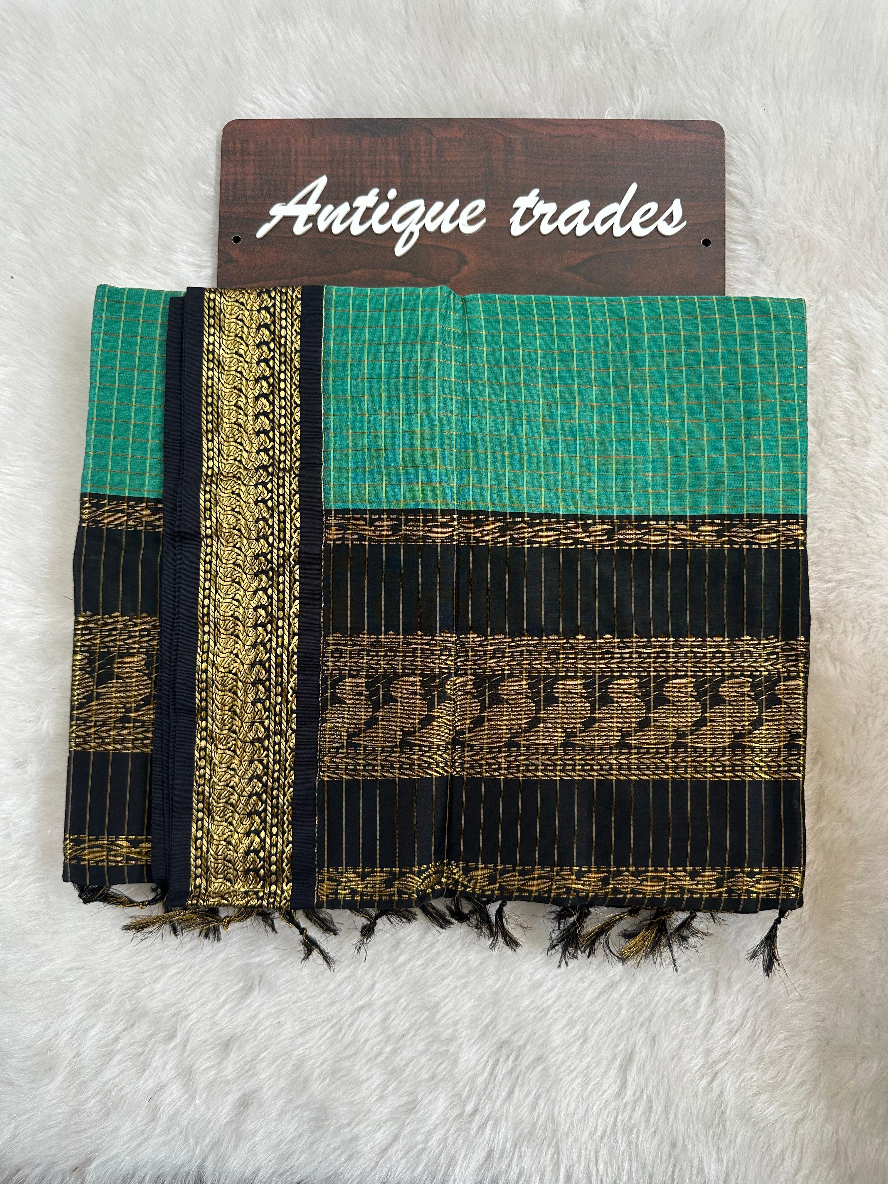 checked kalyani silk cotton saree