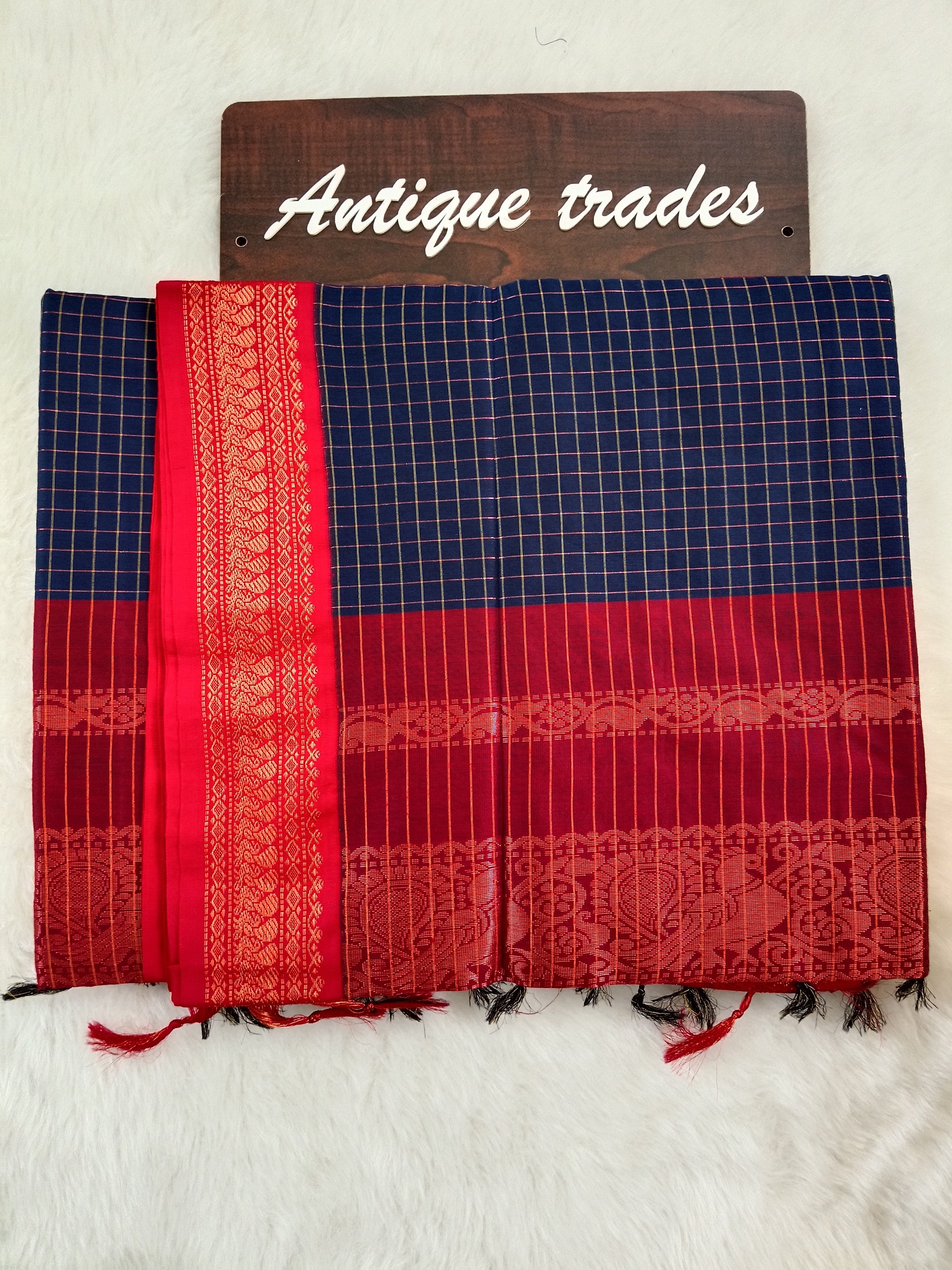 Checked kalyani silk cotton saree
