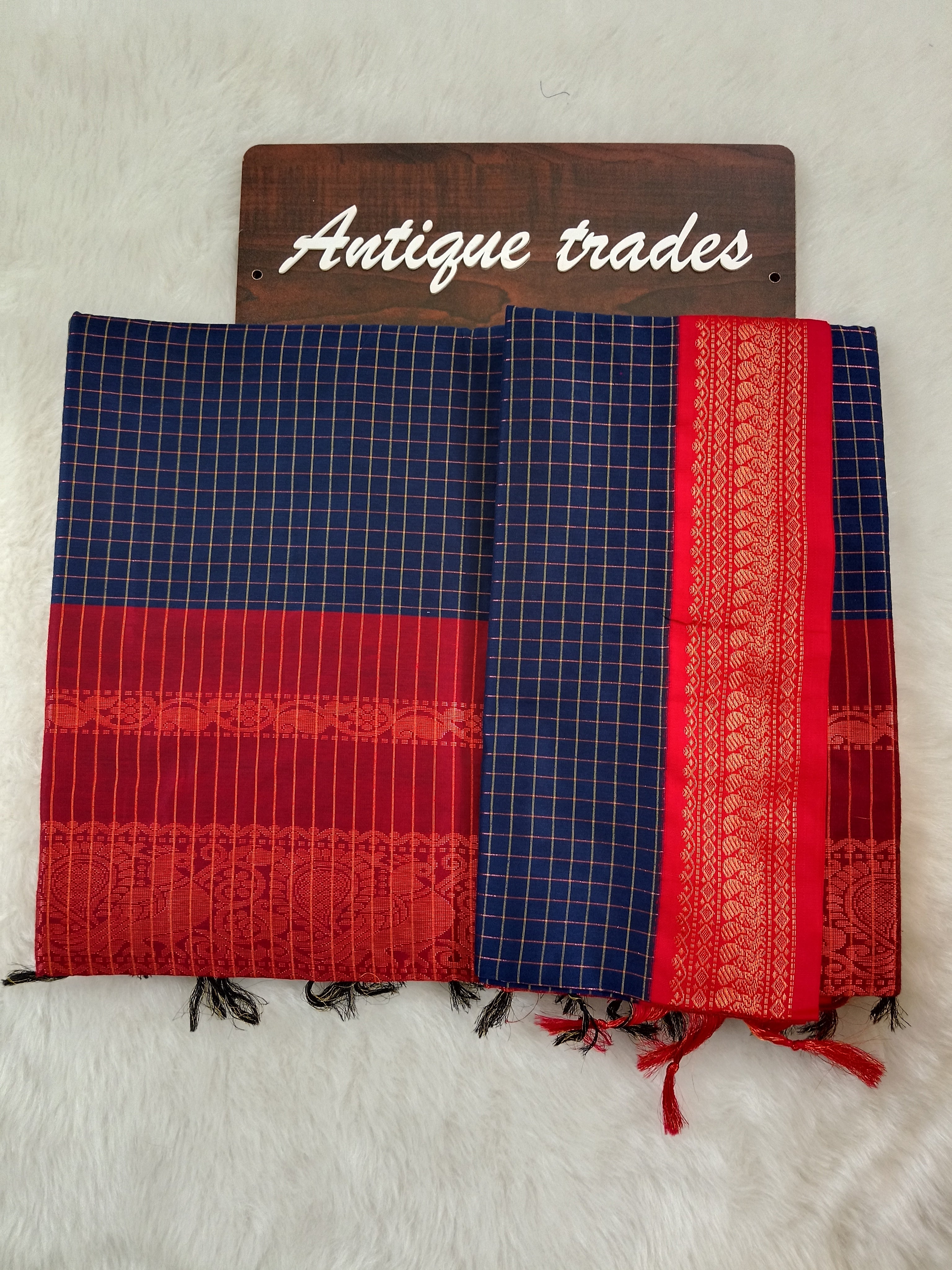 Checked kalyani silk cotton saree