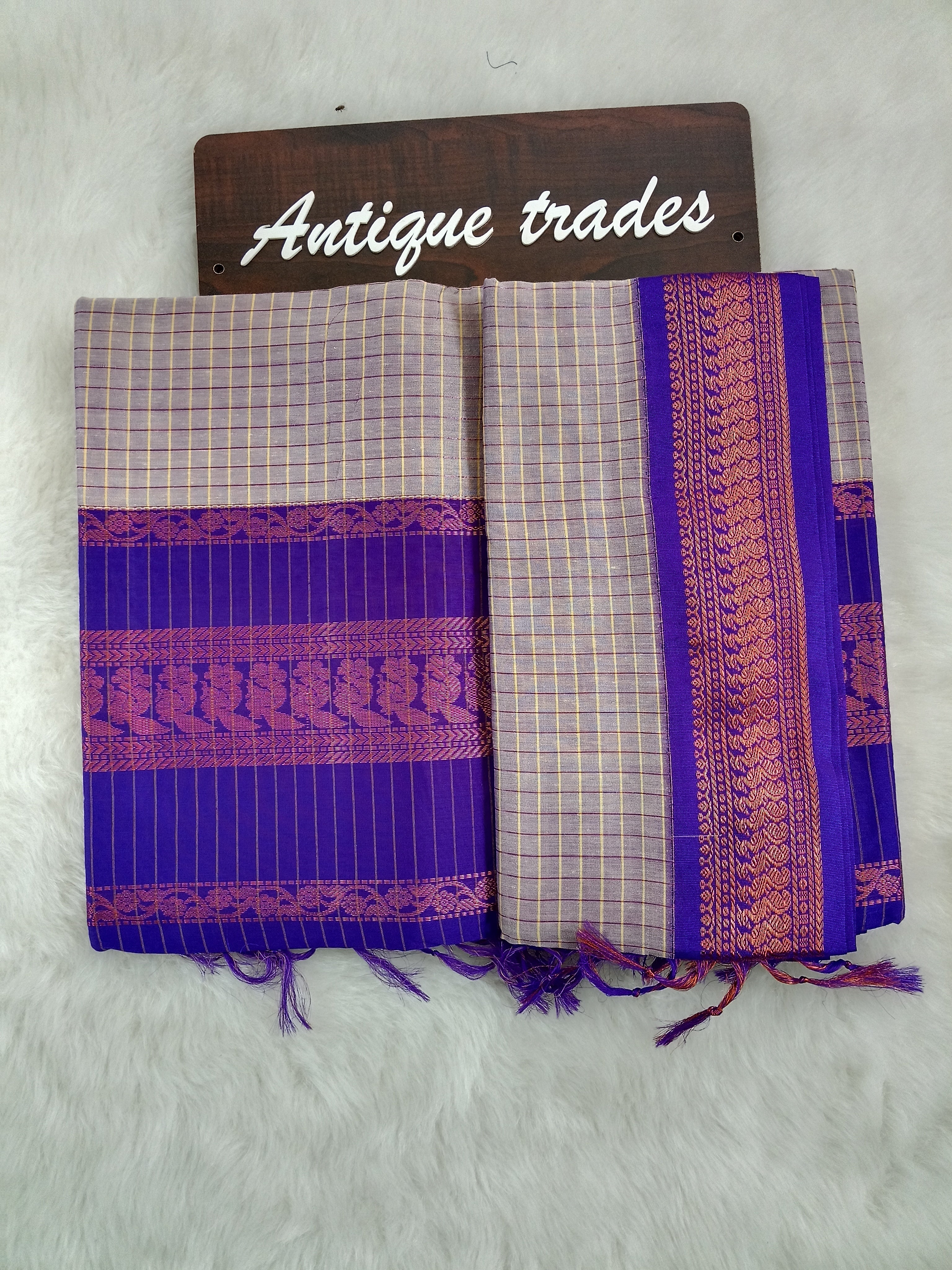 Checked kalyani silk cotton saree
