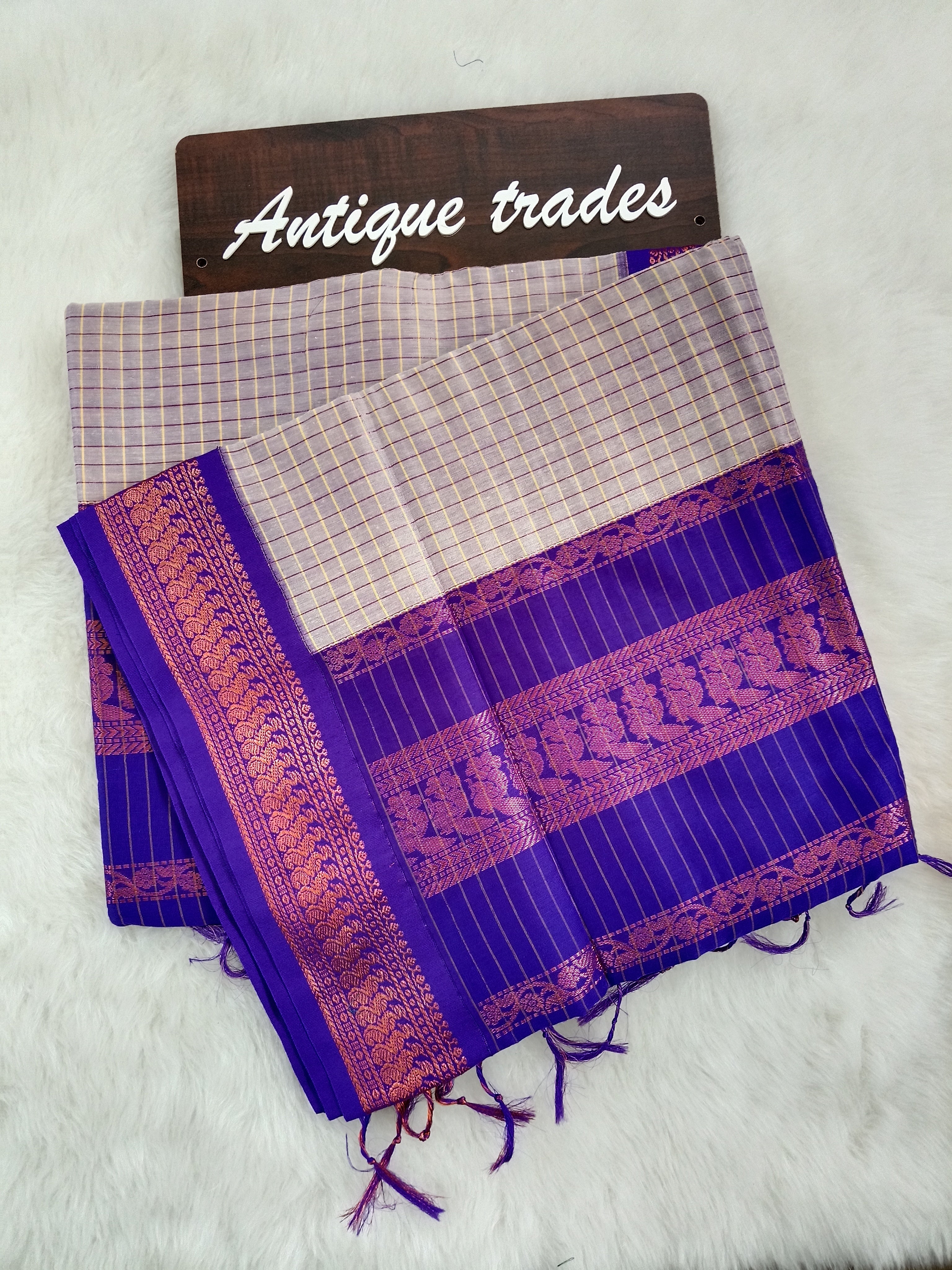 Checked kalyani silk cotton saree
