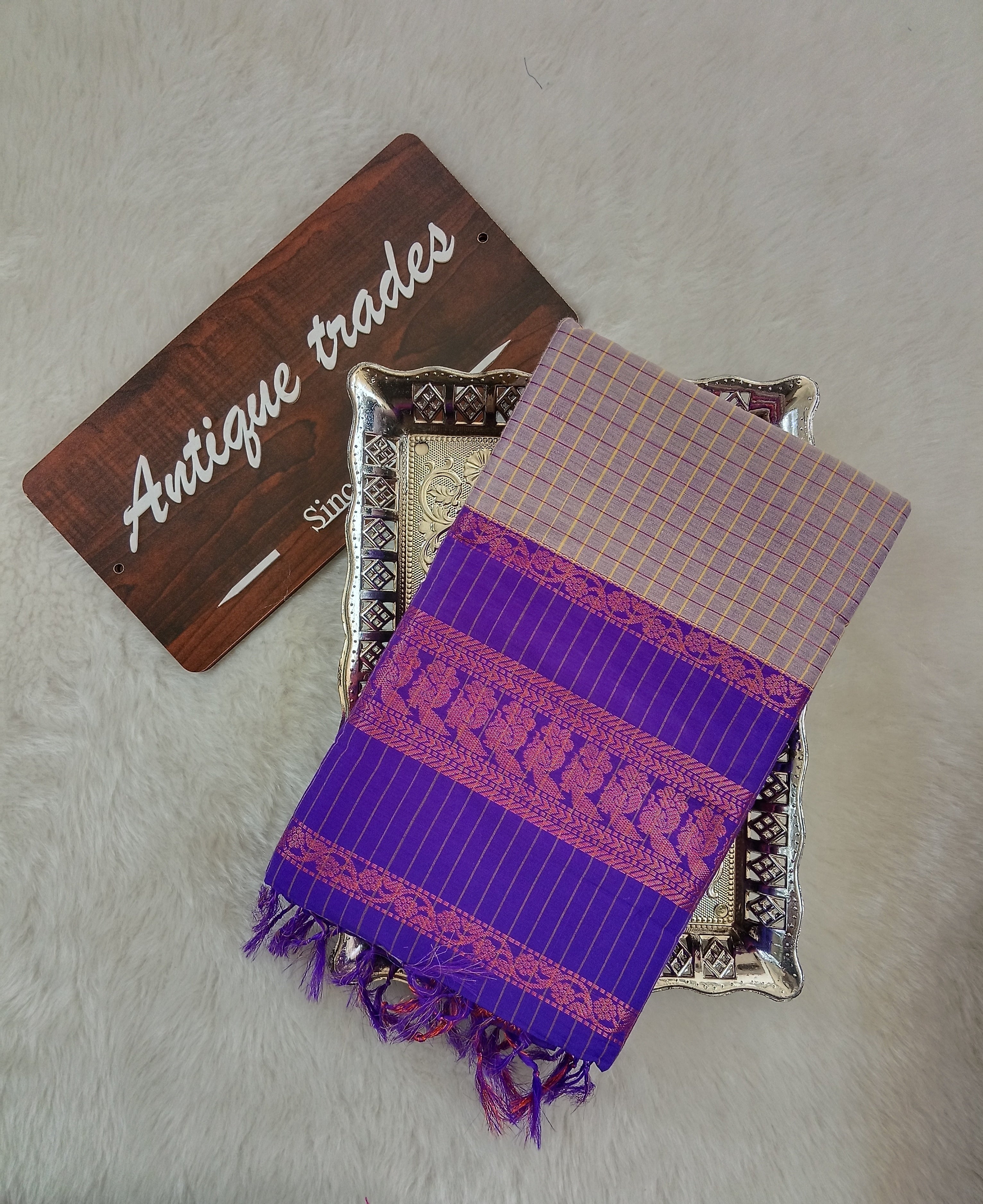 Checked kalyani silk cotton saree