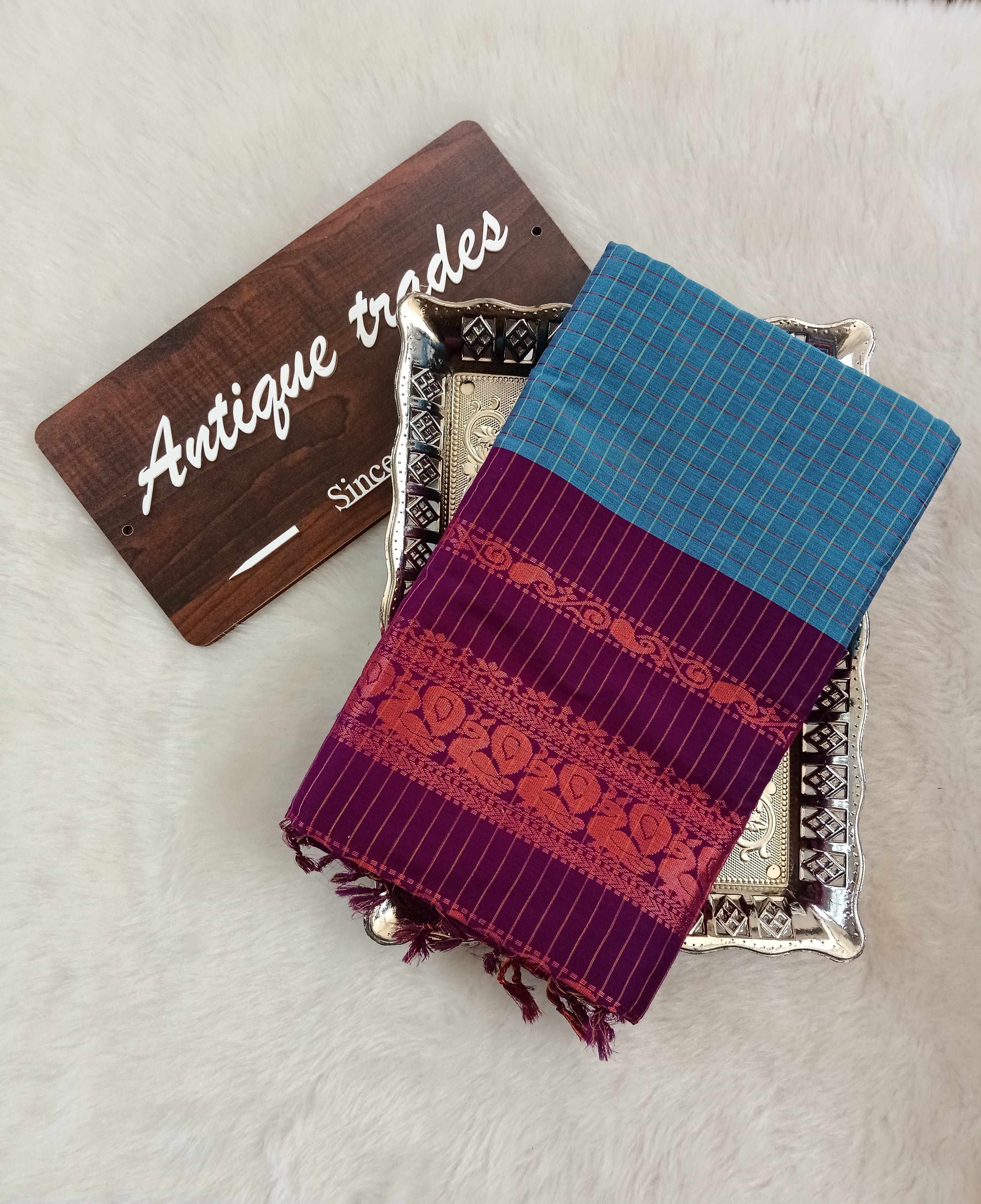 Checked kalyani silk cotton saree