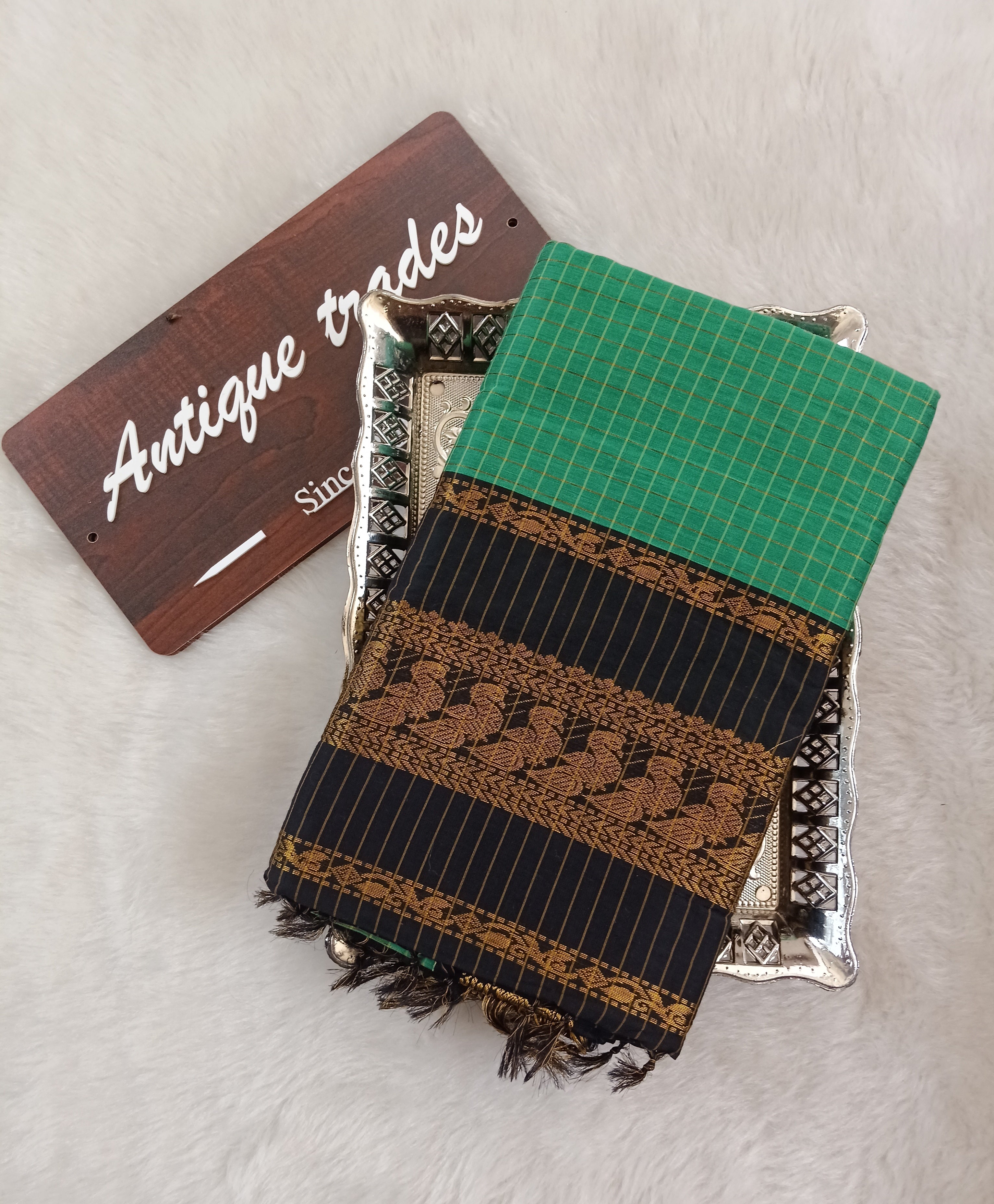 checked kalyani silk cotton saree