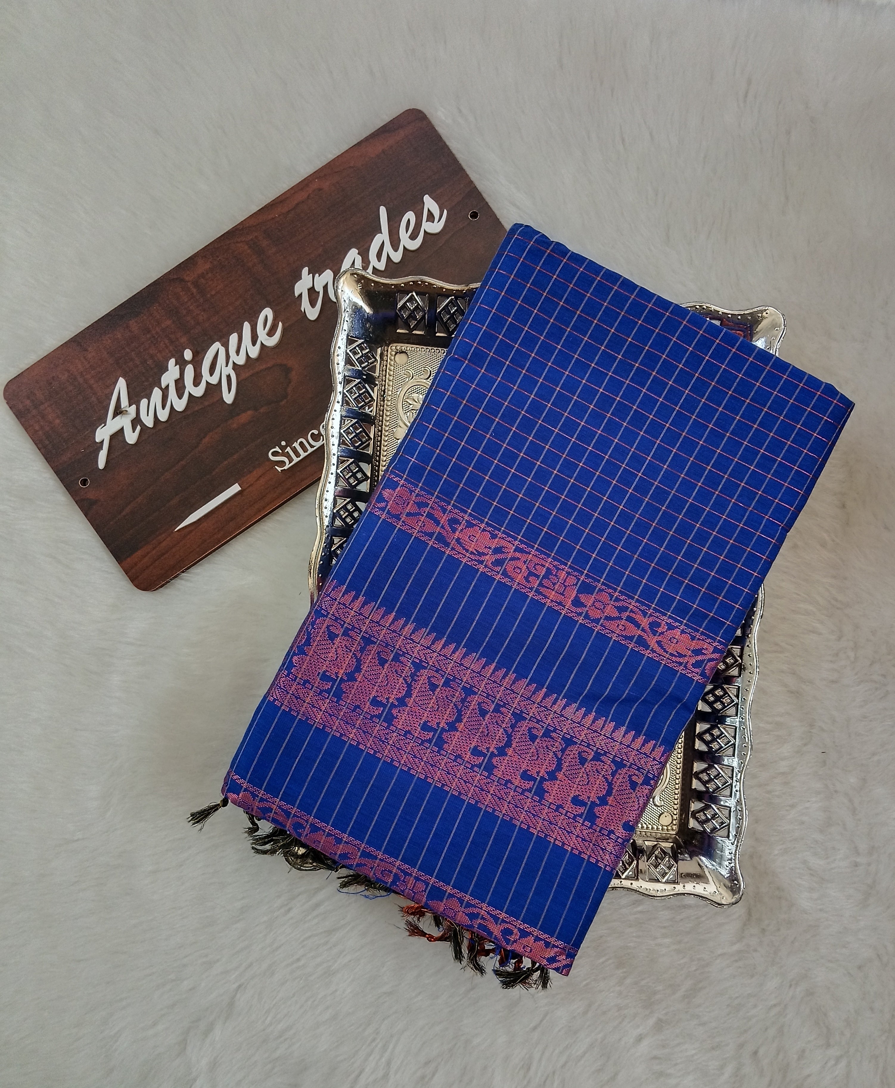 Checked kalyani silk cotton saree