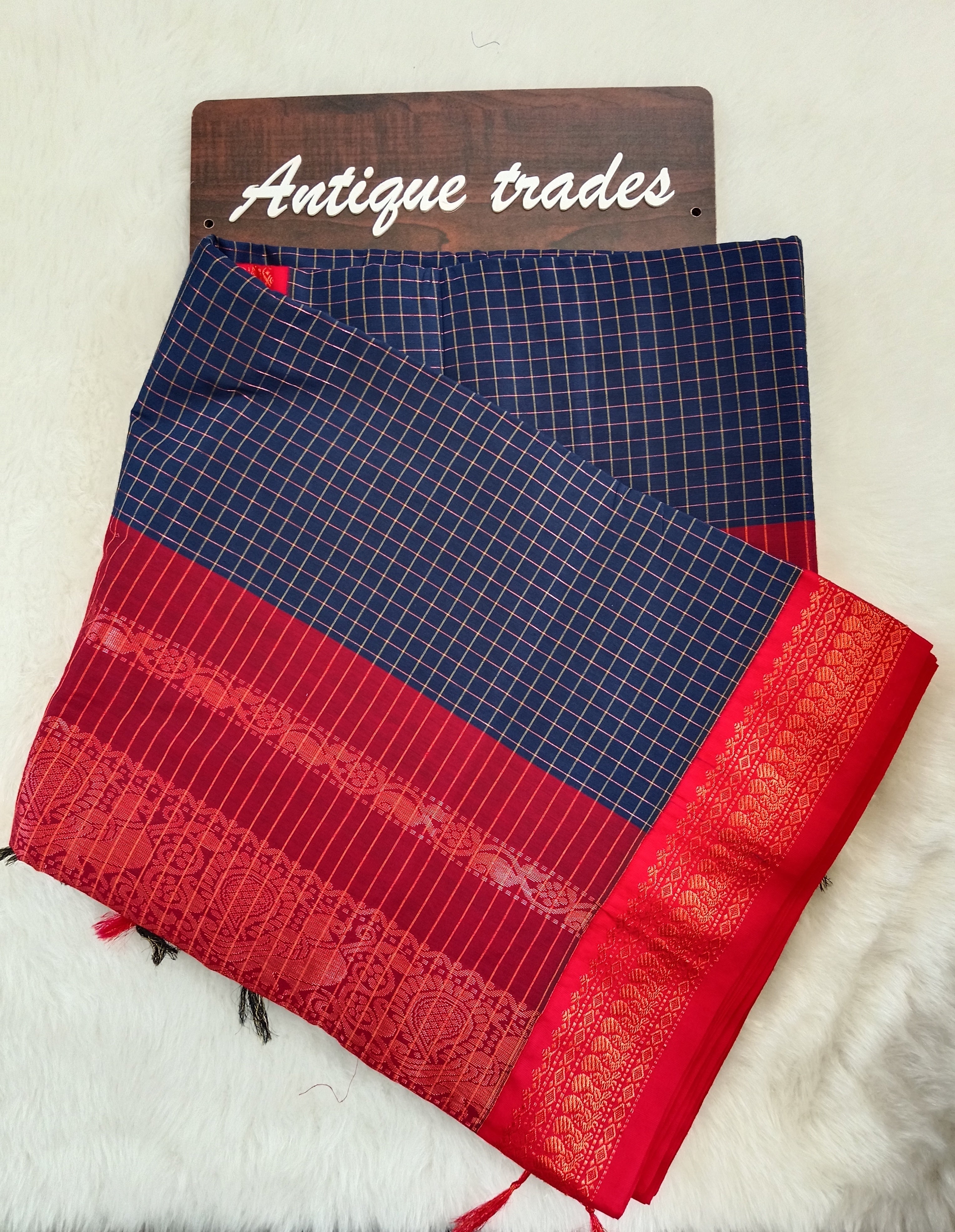 Checked kalyani silk cotton saree