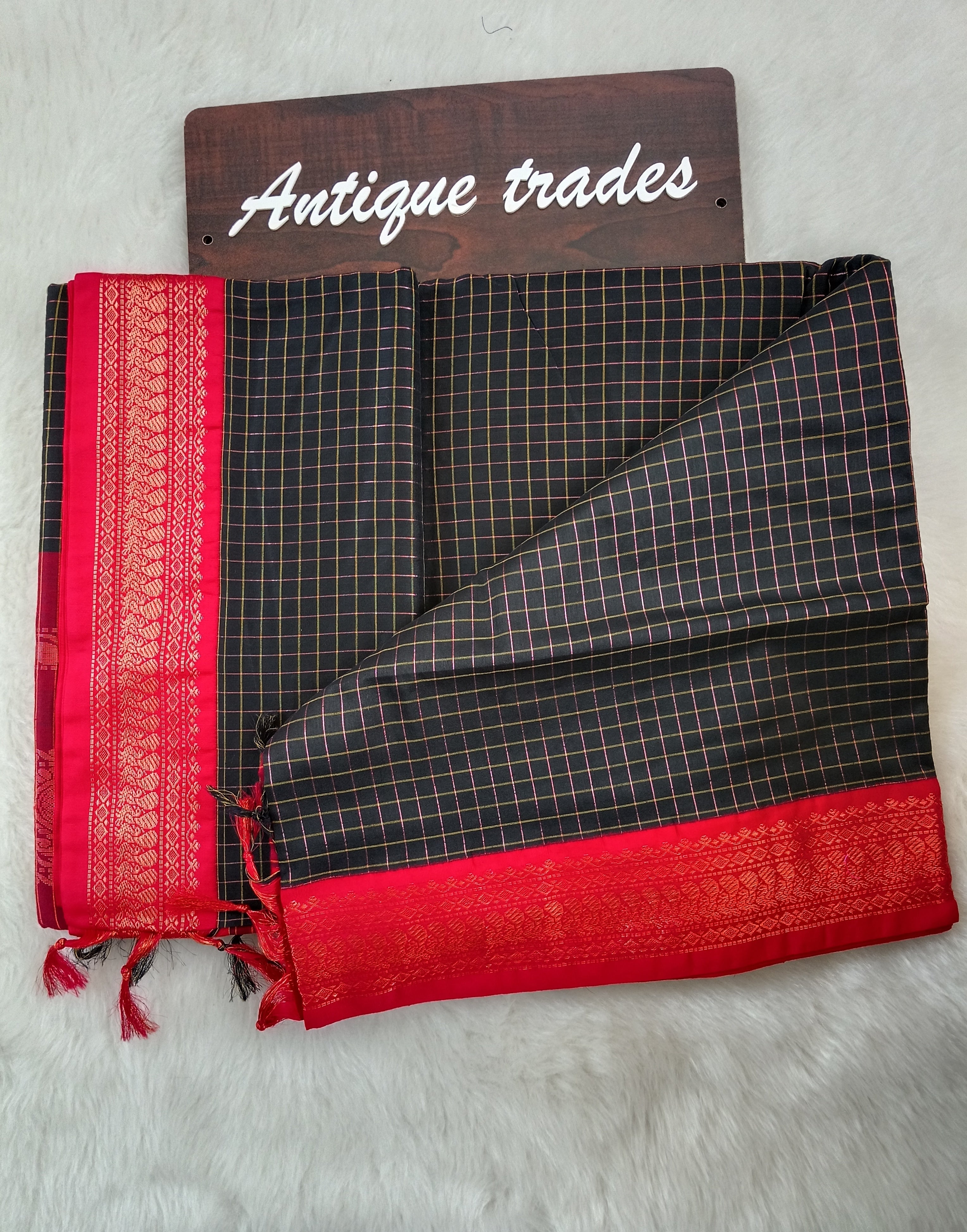 Checked kalyani silk cotton saree