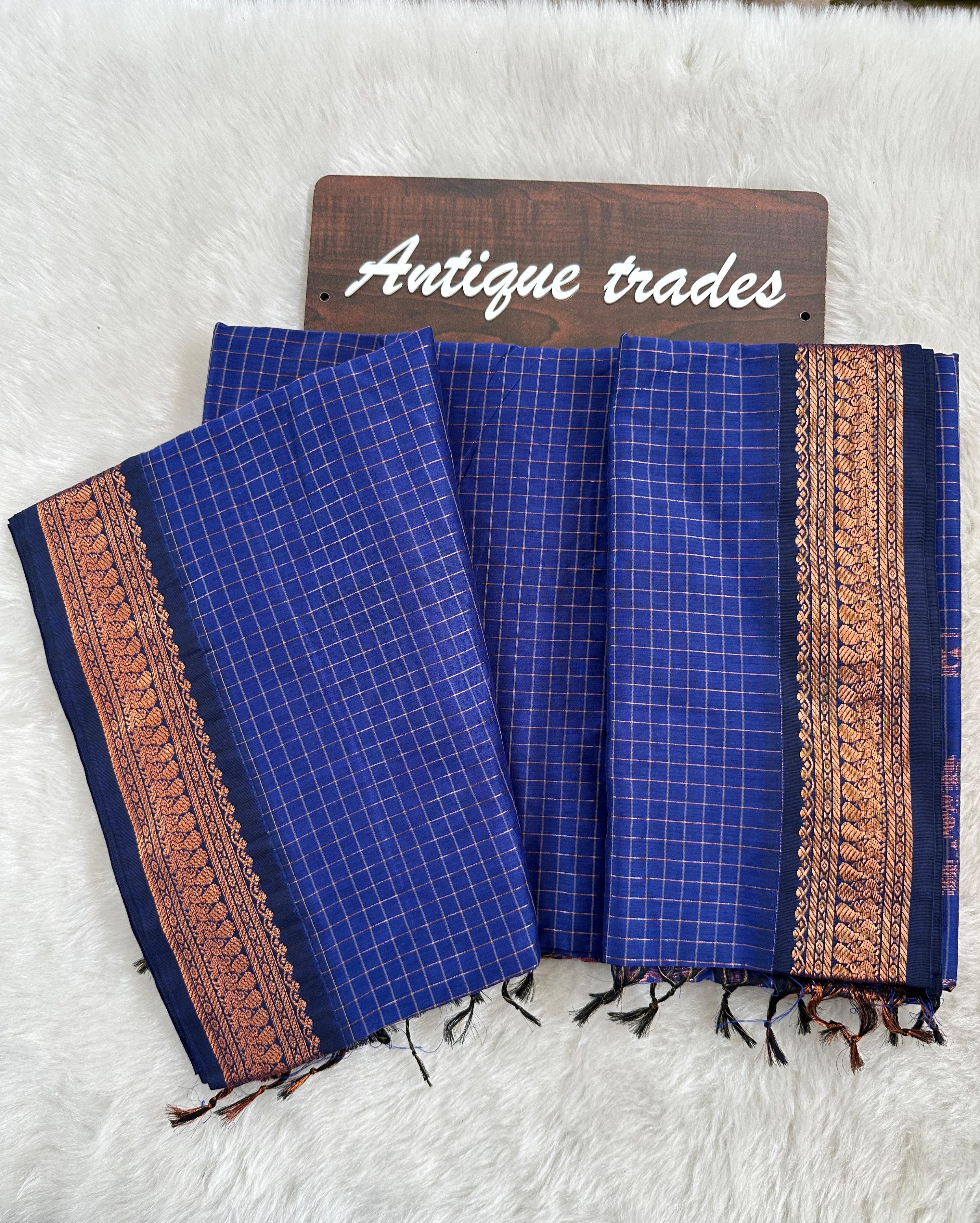Checked kalyani silk cotton saree