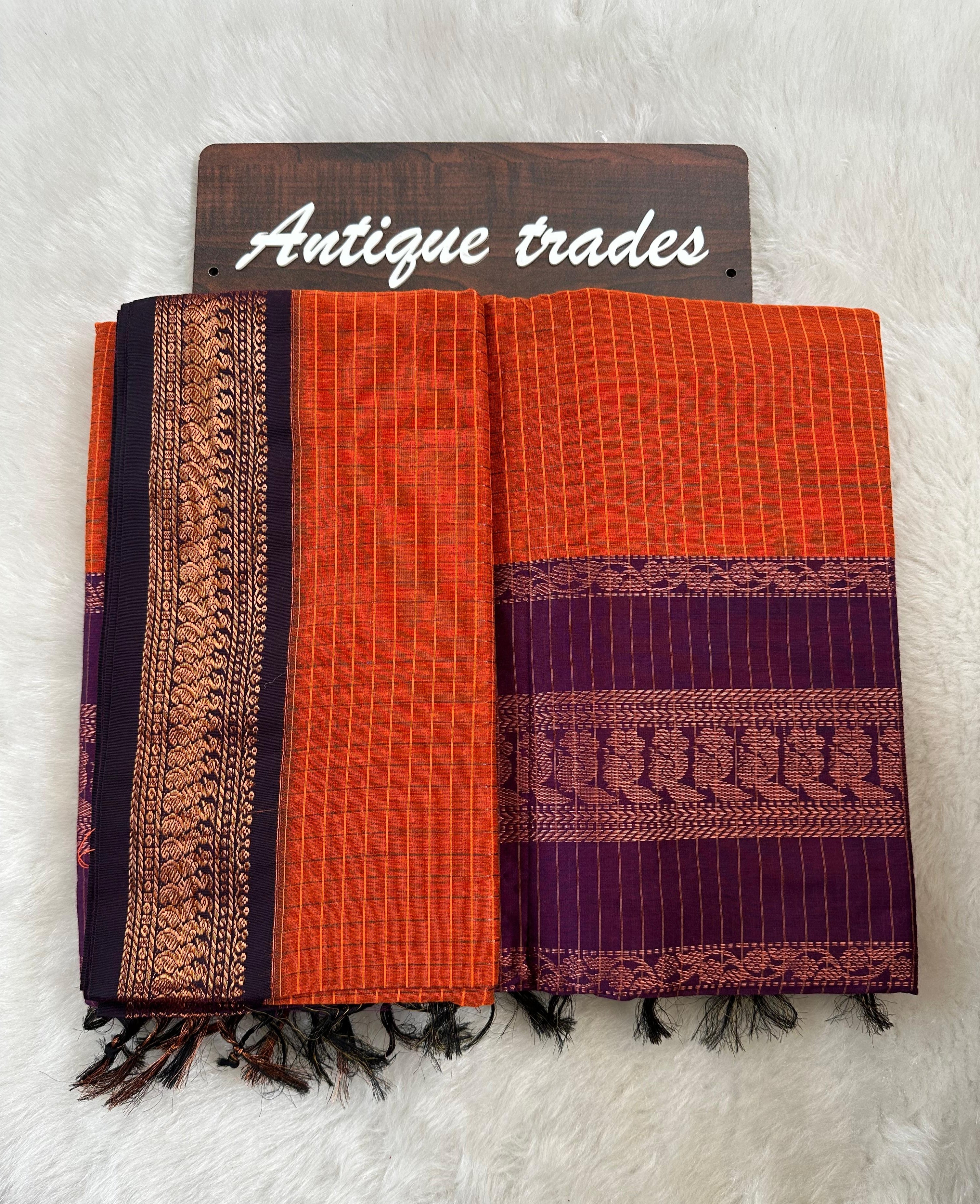 Checked kalyani silk cotton saree