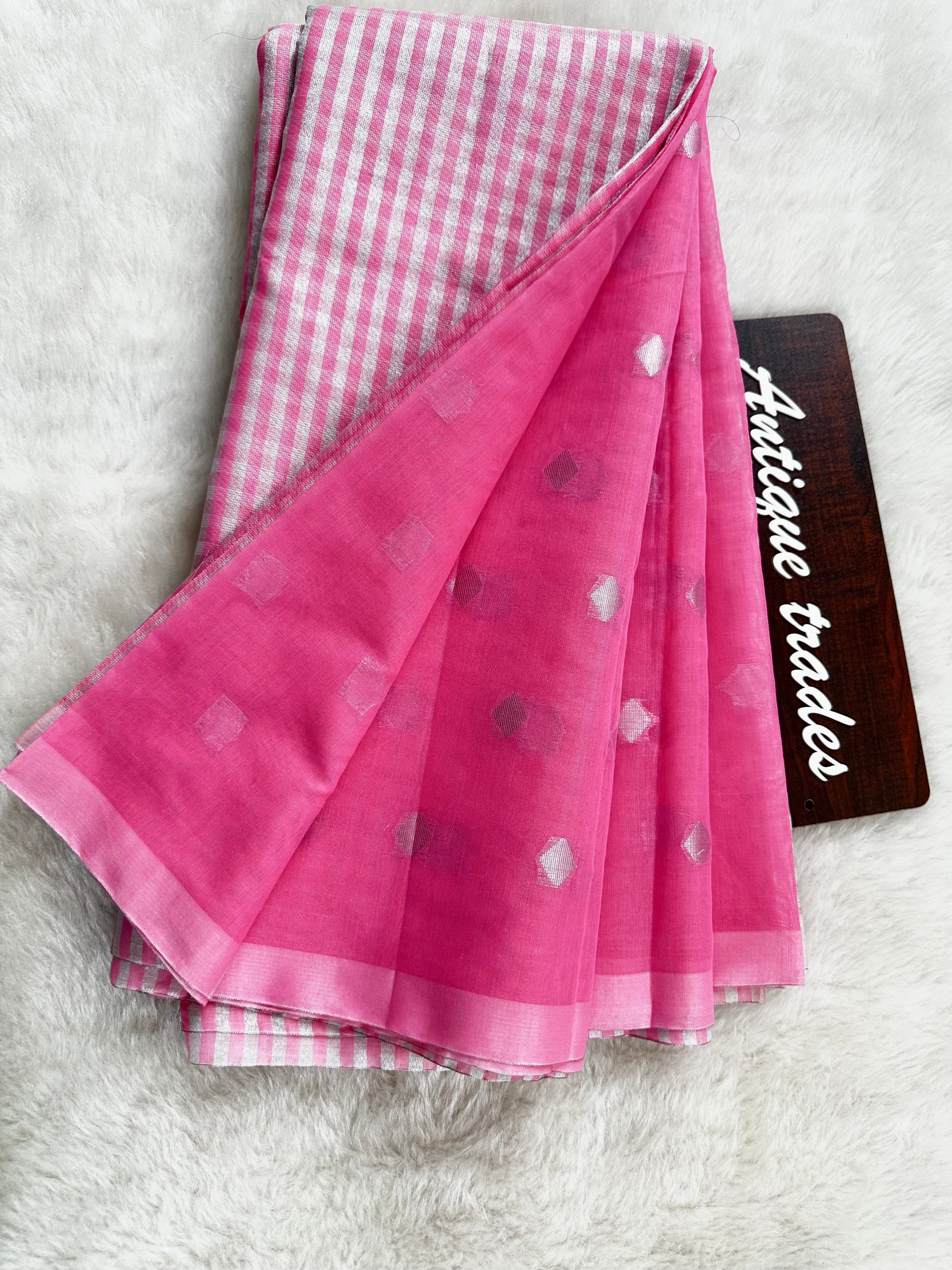 Nayan Inspired Pink Check saree