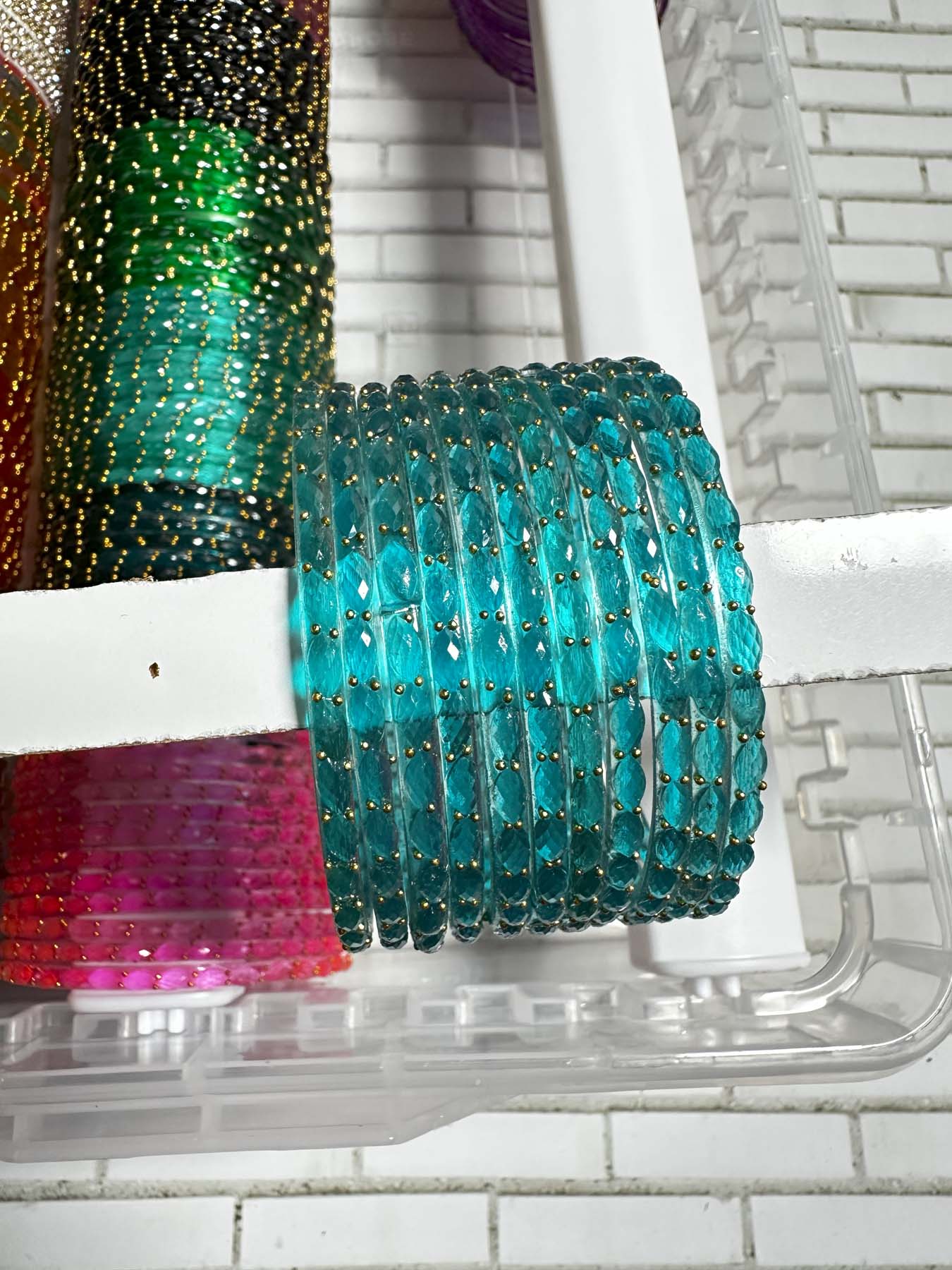 Raindrops green and blue