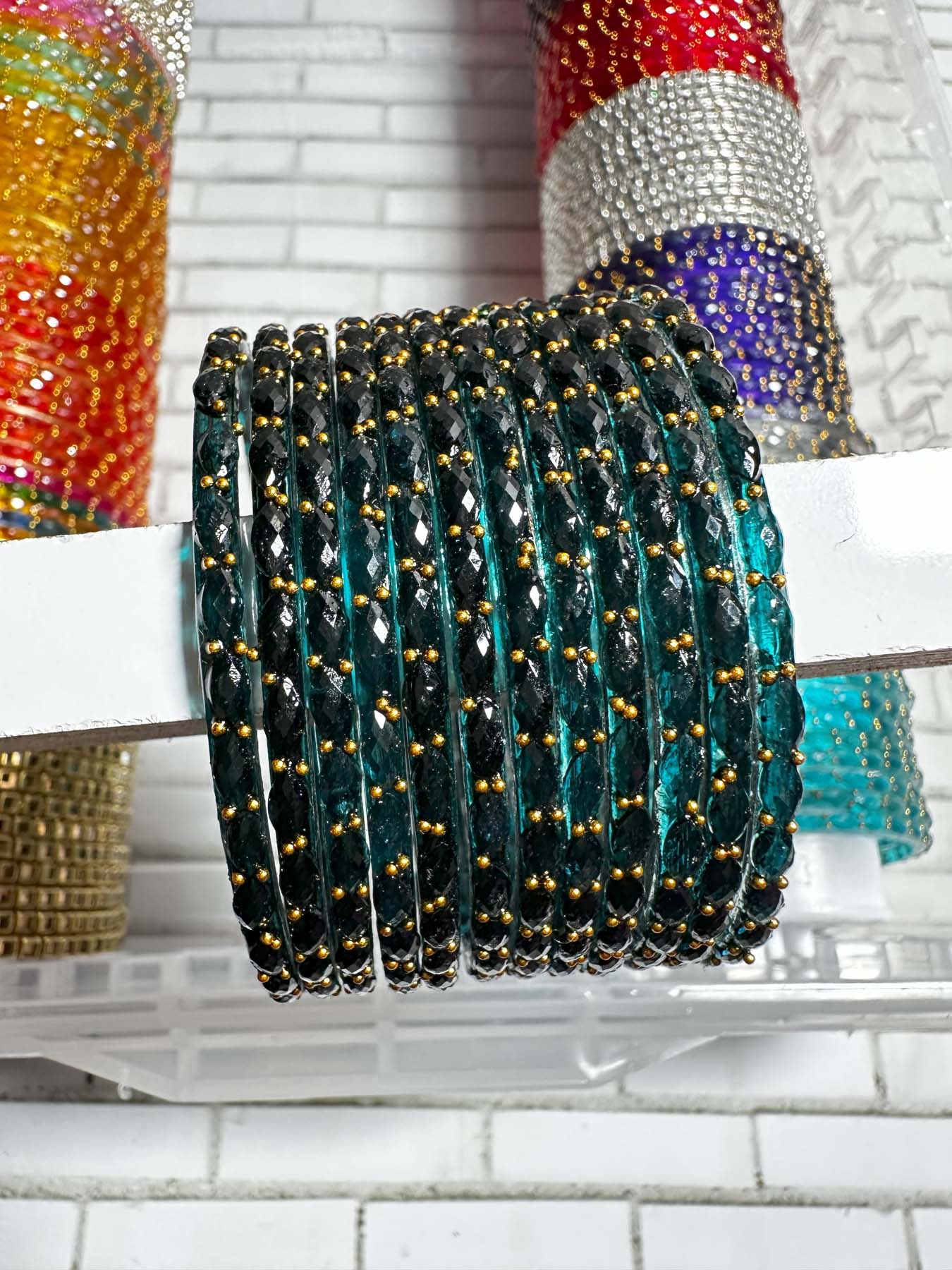 Raindrops green and blue