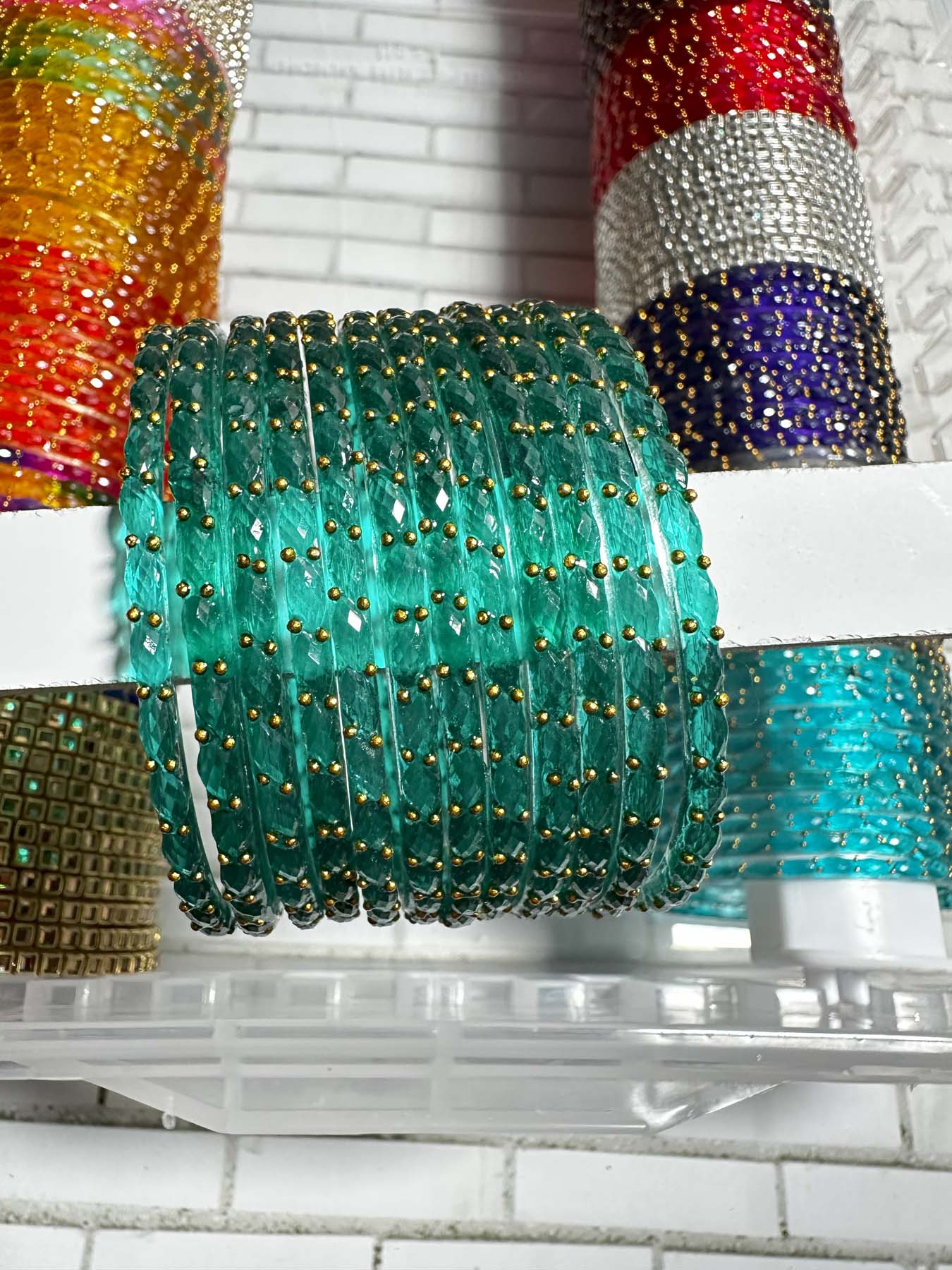 Raindrops green and blue