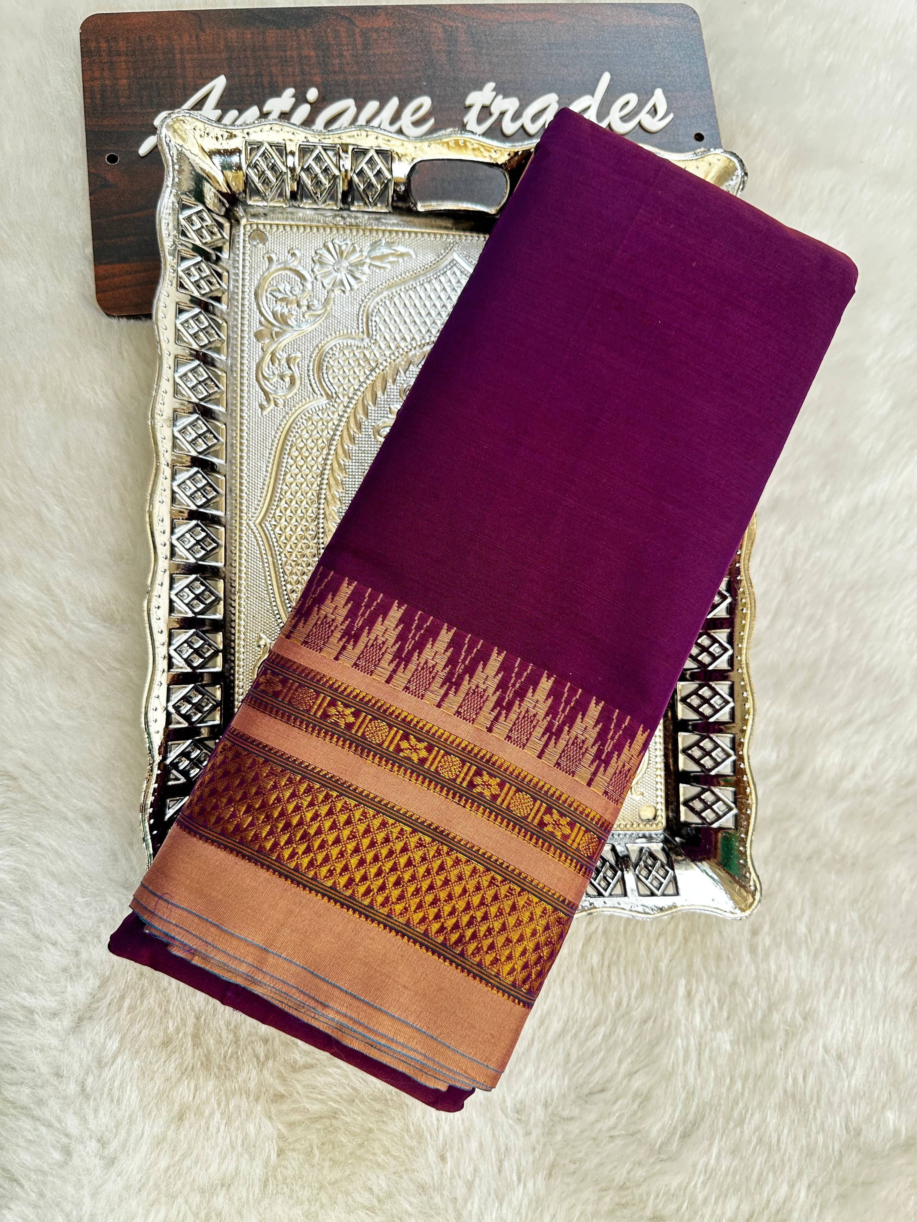 Narayanpet temple border cotton saree