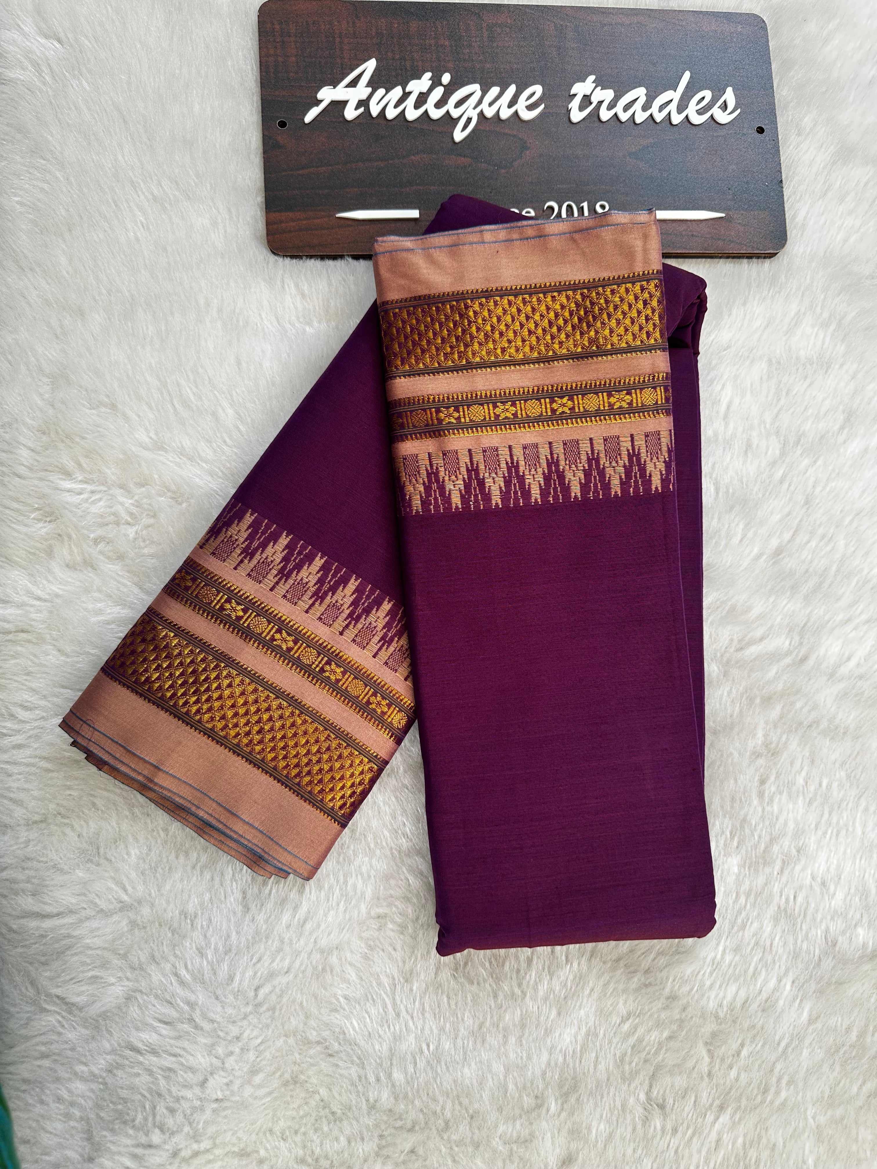 Narayanpet temple border cotton saree