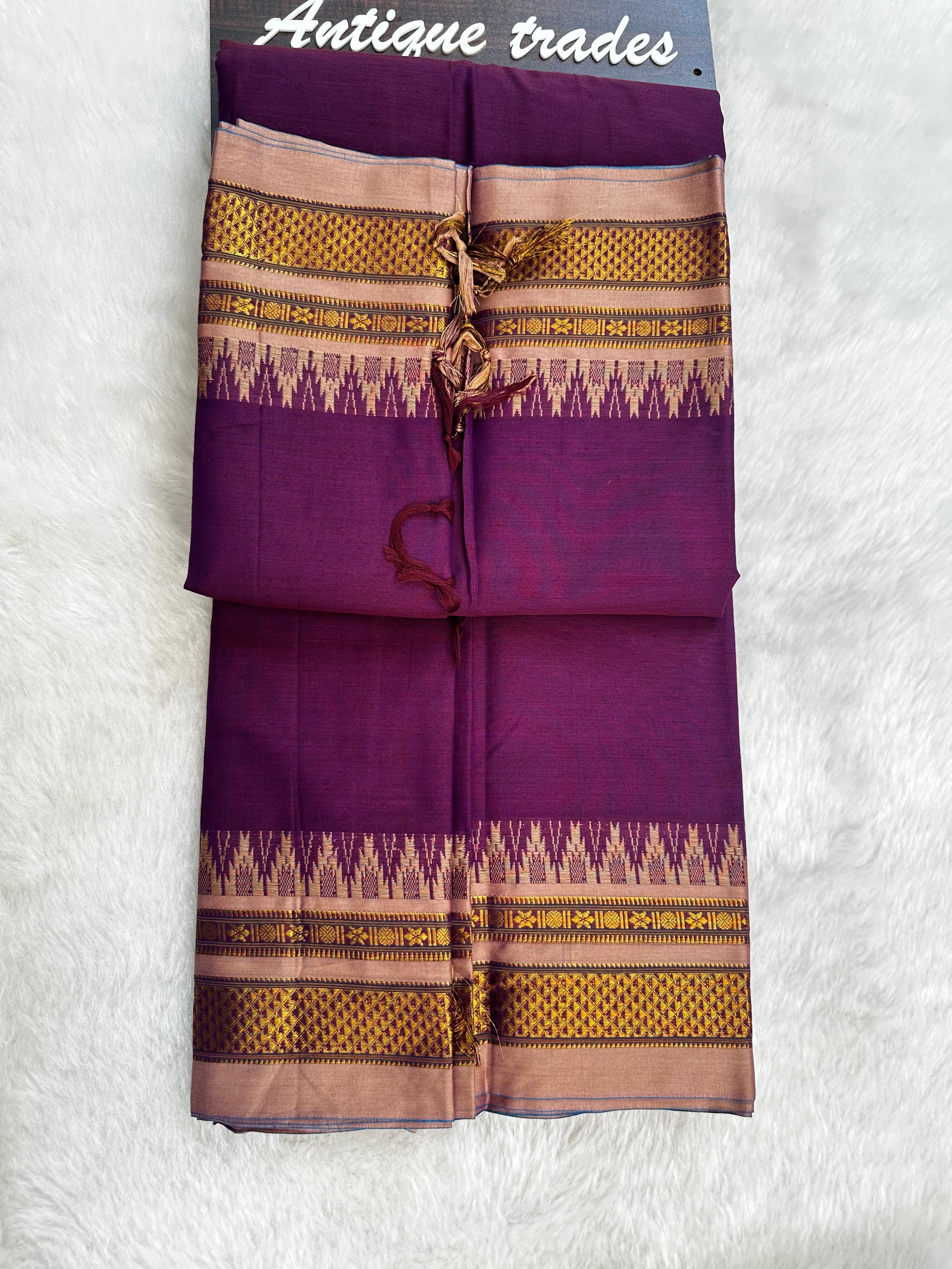 Narayanpet temple border cotton saree