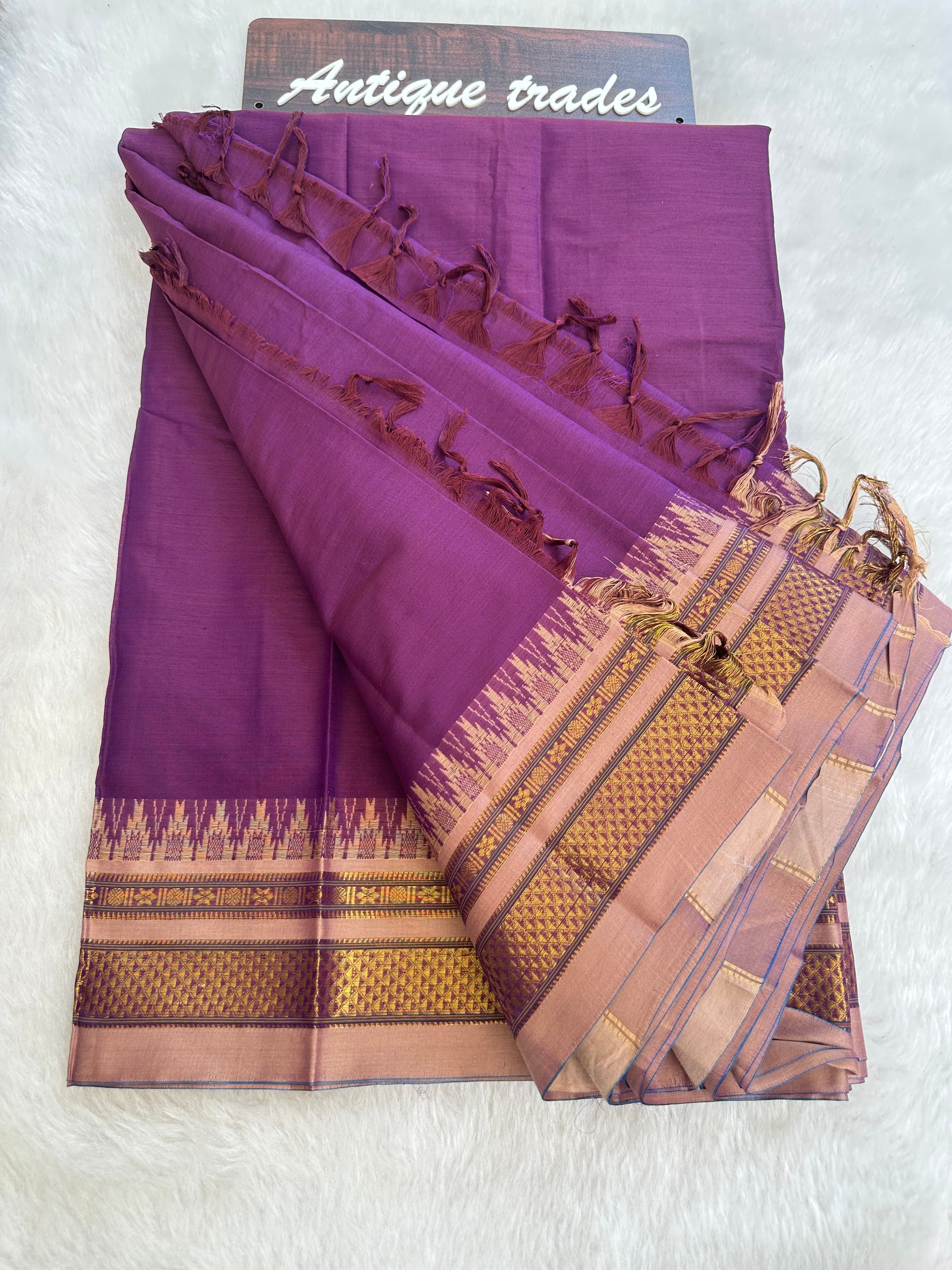 Narayanpet temple border cotton saree