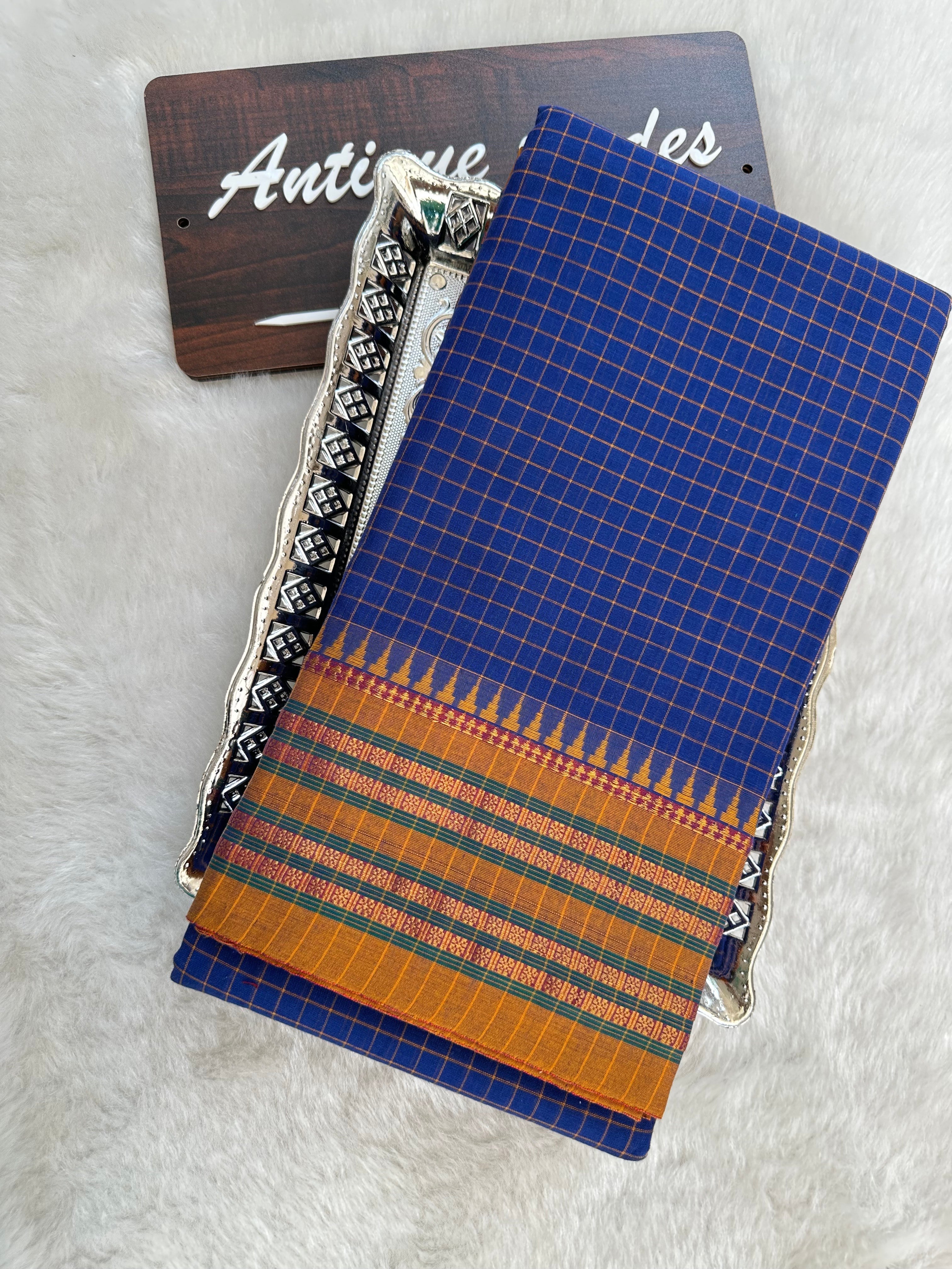 Naranyanpet checked cotton saree