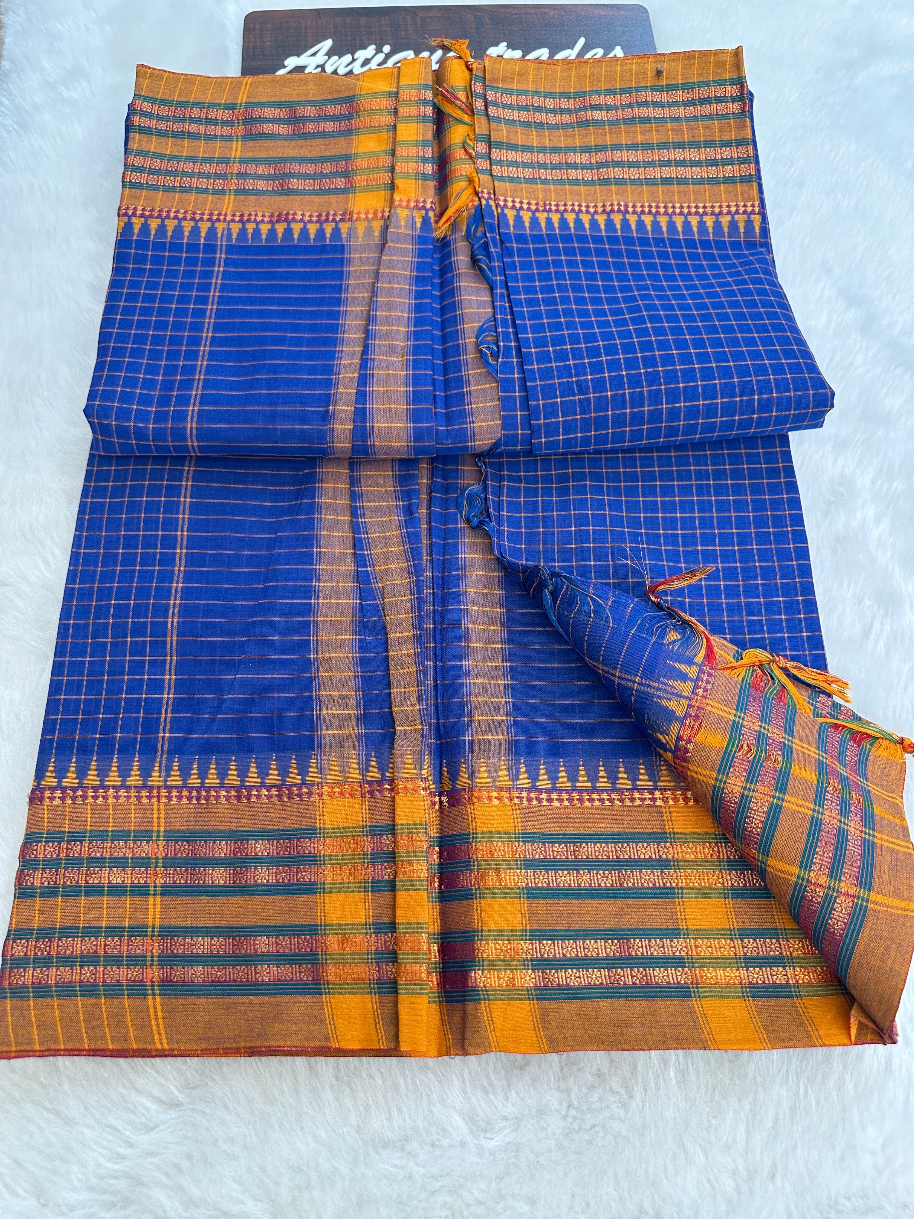 Naranyanpet checked cotton saree