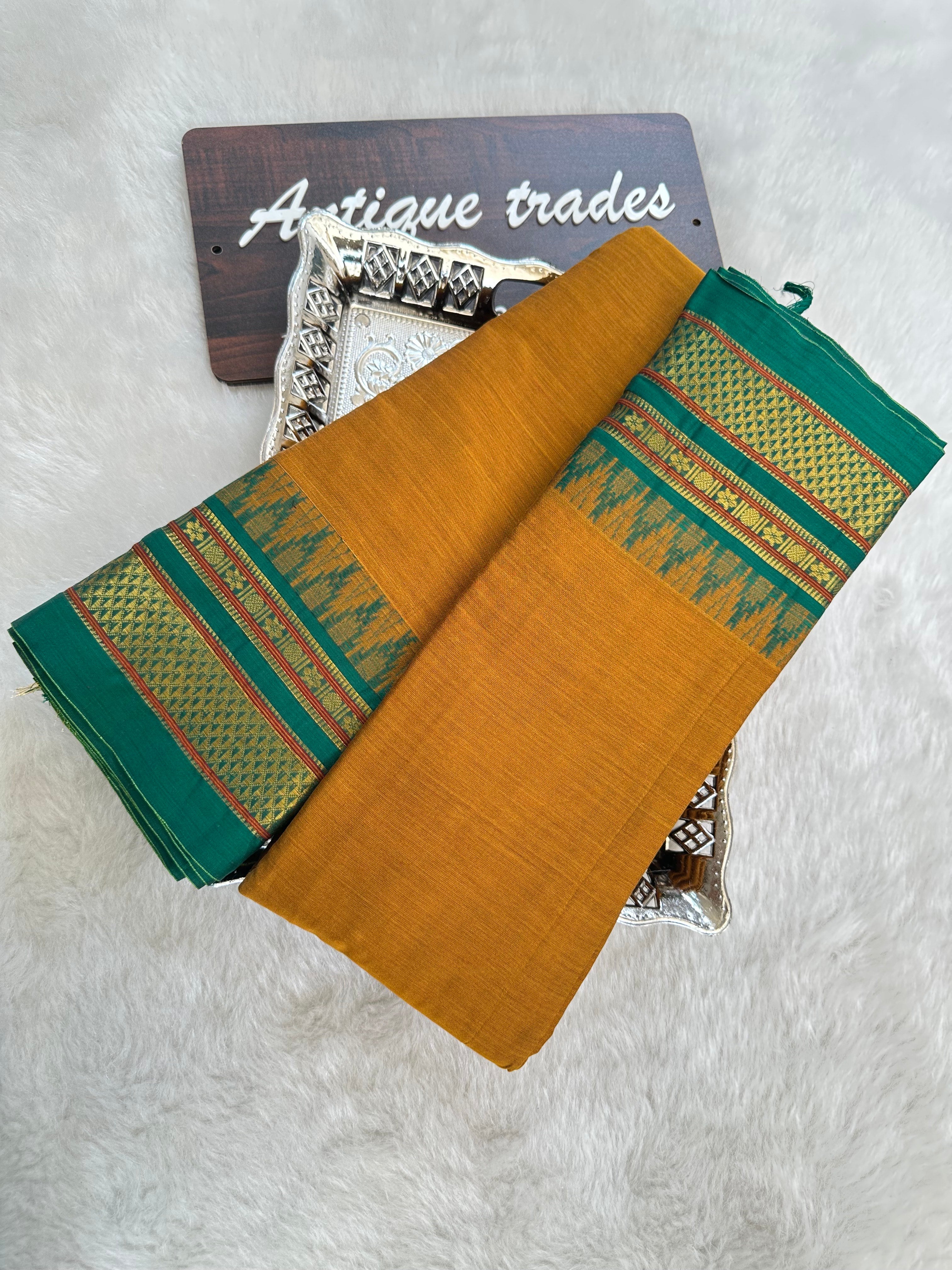 Narayanpet cotton saree - Temple border