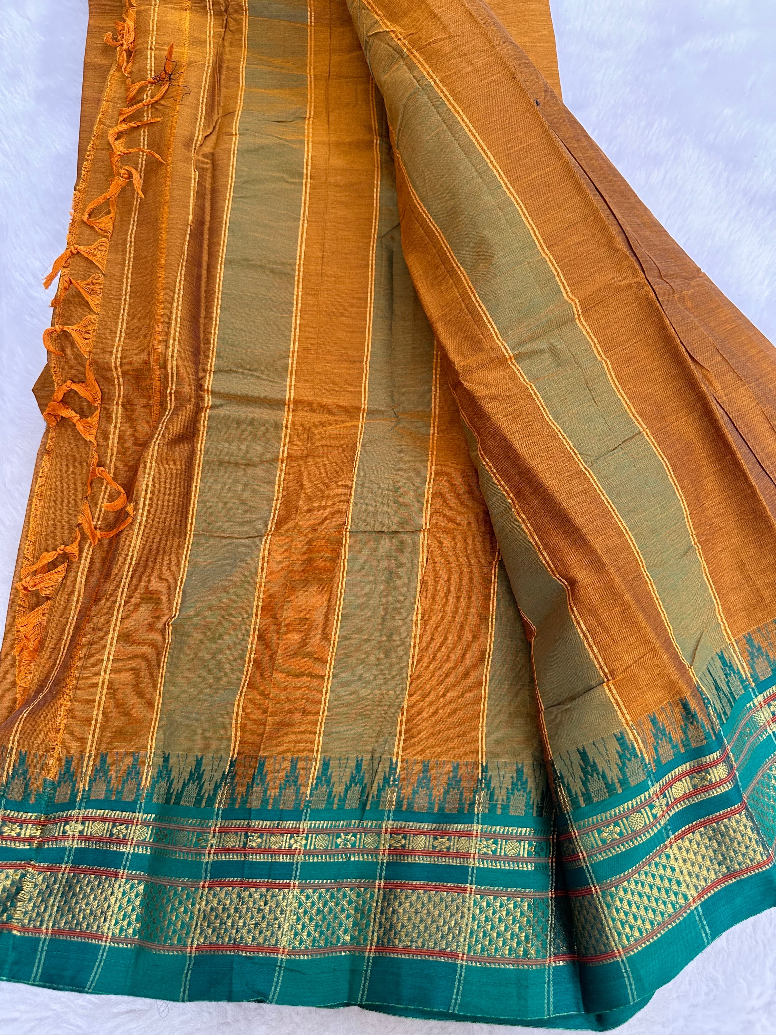 Narayanpet cotton saree - Temple border